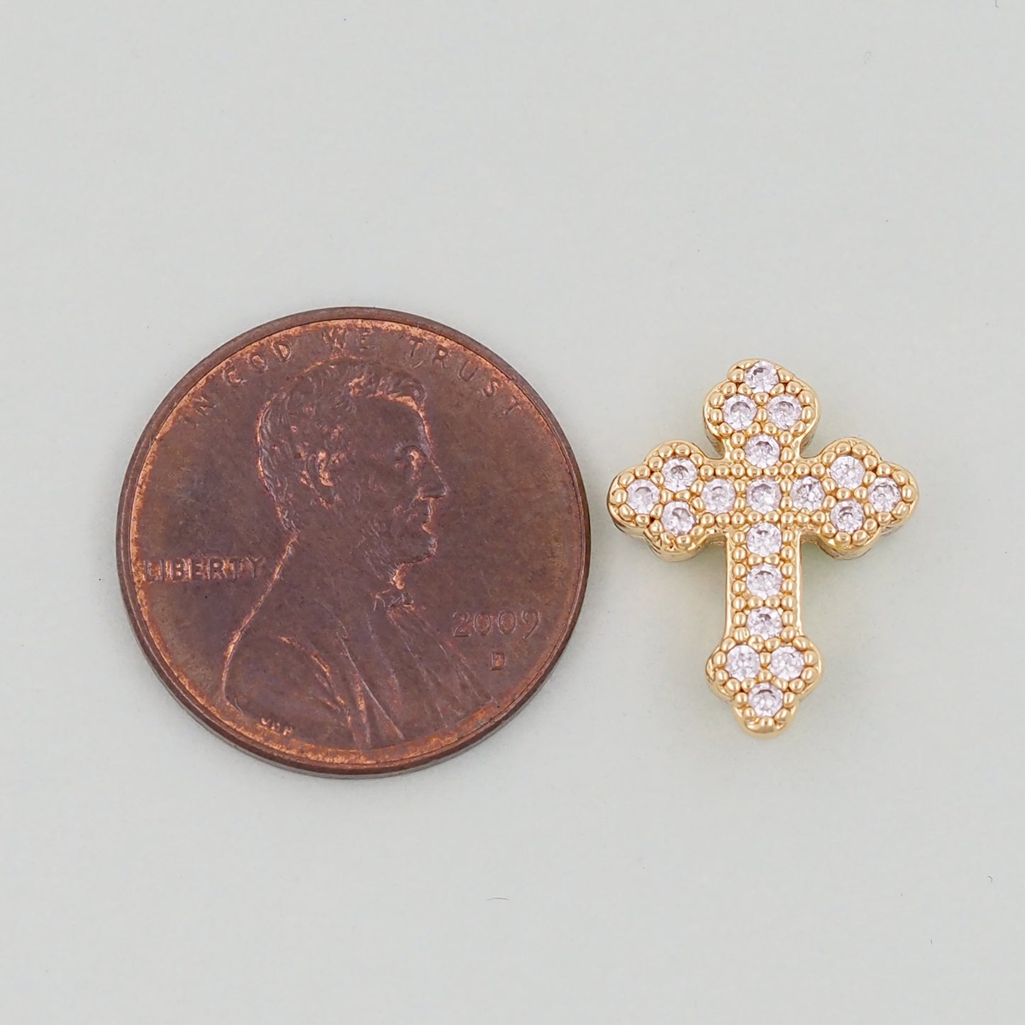 18K Gold Filled Cross Pendant,Cross Charm Bracelet Necklace for DIY Jewelry Making Supply