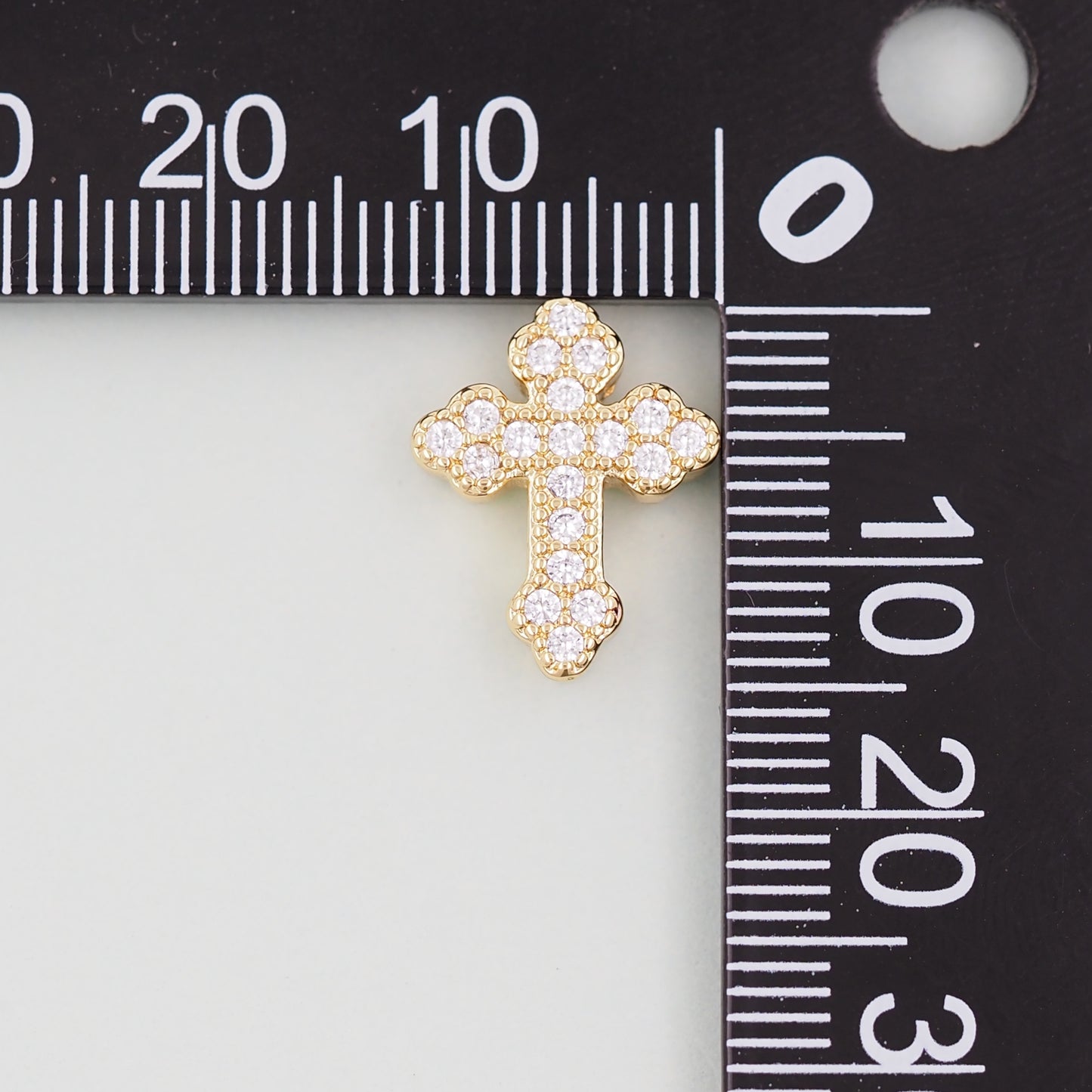 18K Gold Filled Cross Pendant,Cross Charm Bracelet Necklace for DIY Jewelry Making Supply