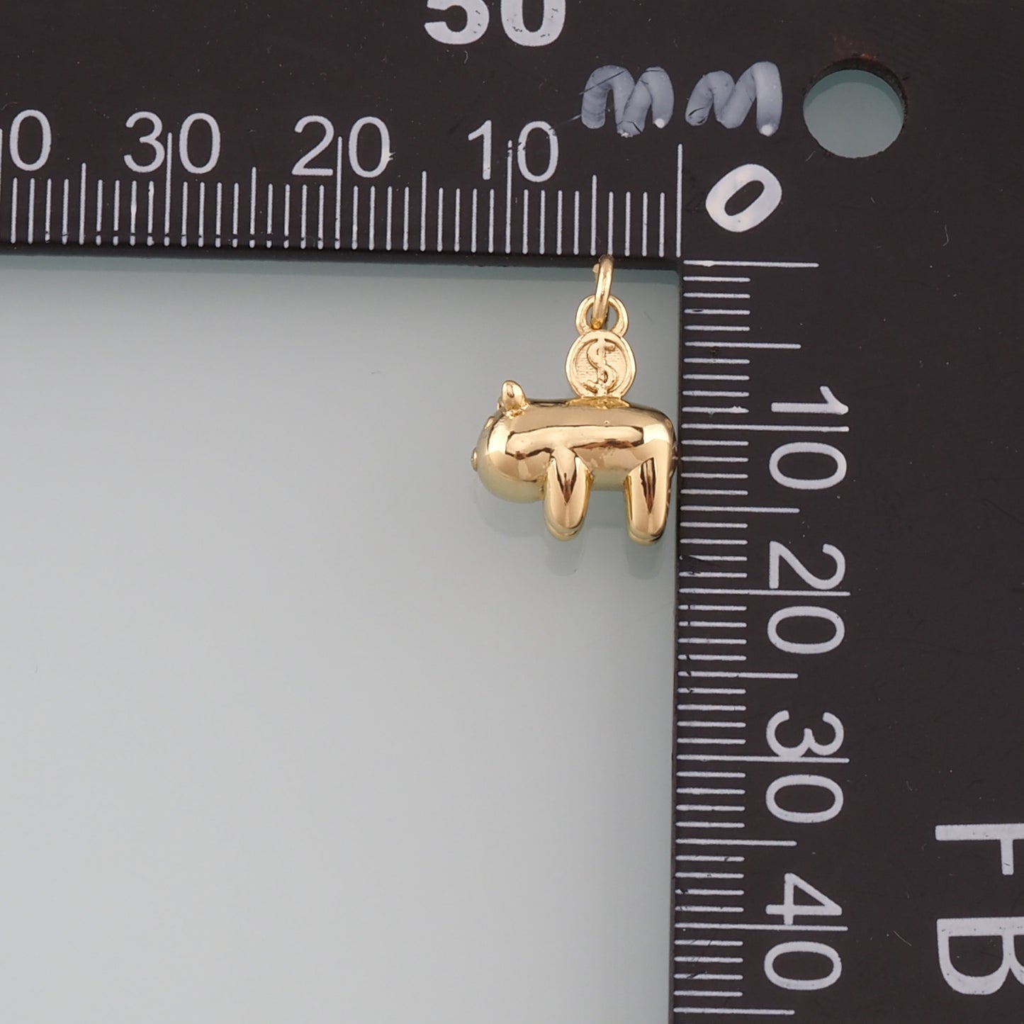 Gold Animal Charms,18K Gold Filled Pig Pendant,Pig Charm Bracelet Necklace for DIY Jewelry Making Supply