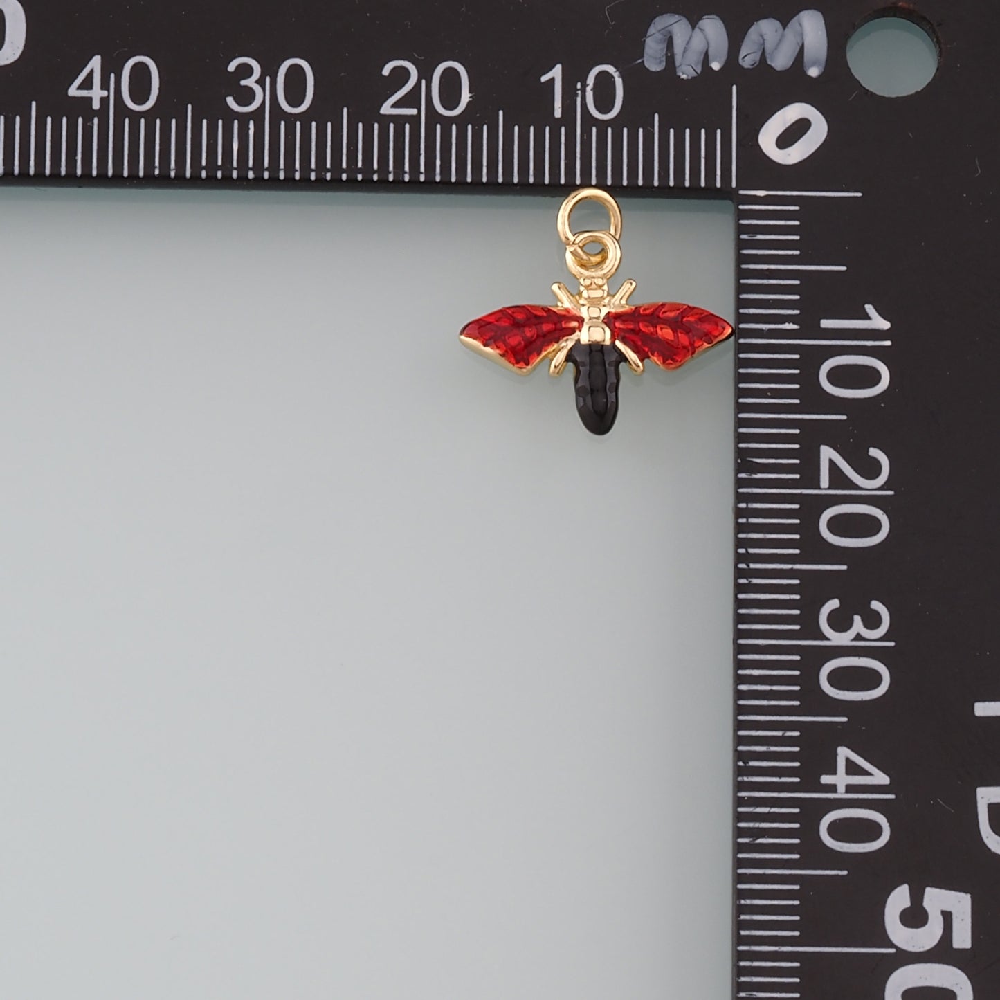 Gold Insect Charms,18K Gold Filled Bee Pendant,Enamel Bee Charm Bracelet Necklace for DIY Jewelry Making Supply