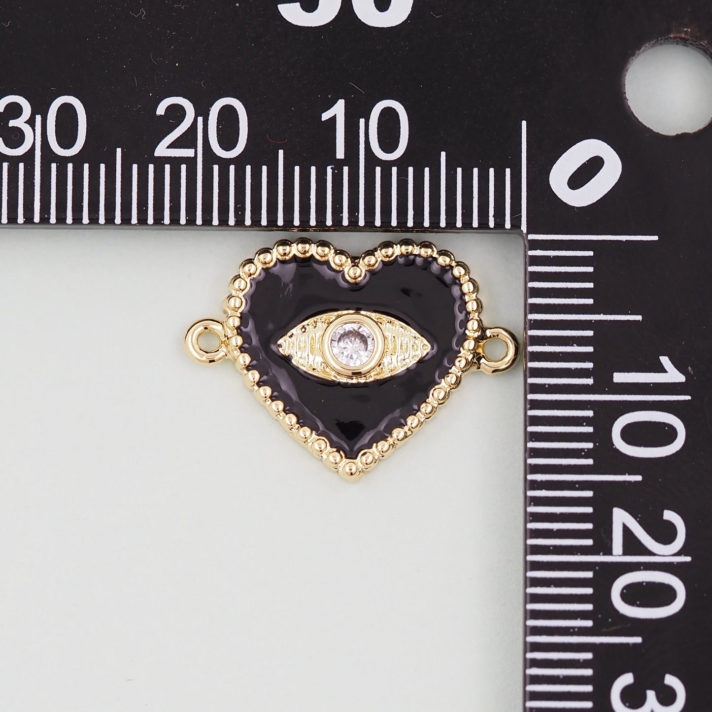 Gold Heart Evil Eye Charms,18K Gold Filled Heart Pendant,Heart Eye Charm Bracelet Necklace for DIY Jewelry Making Supply