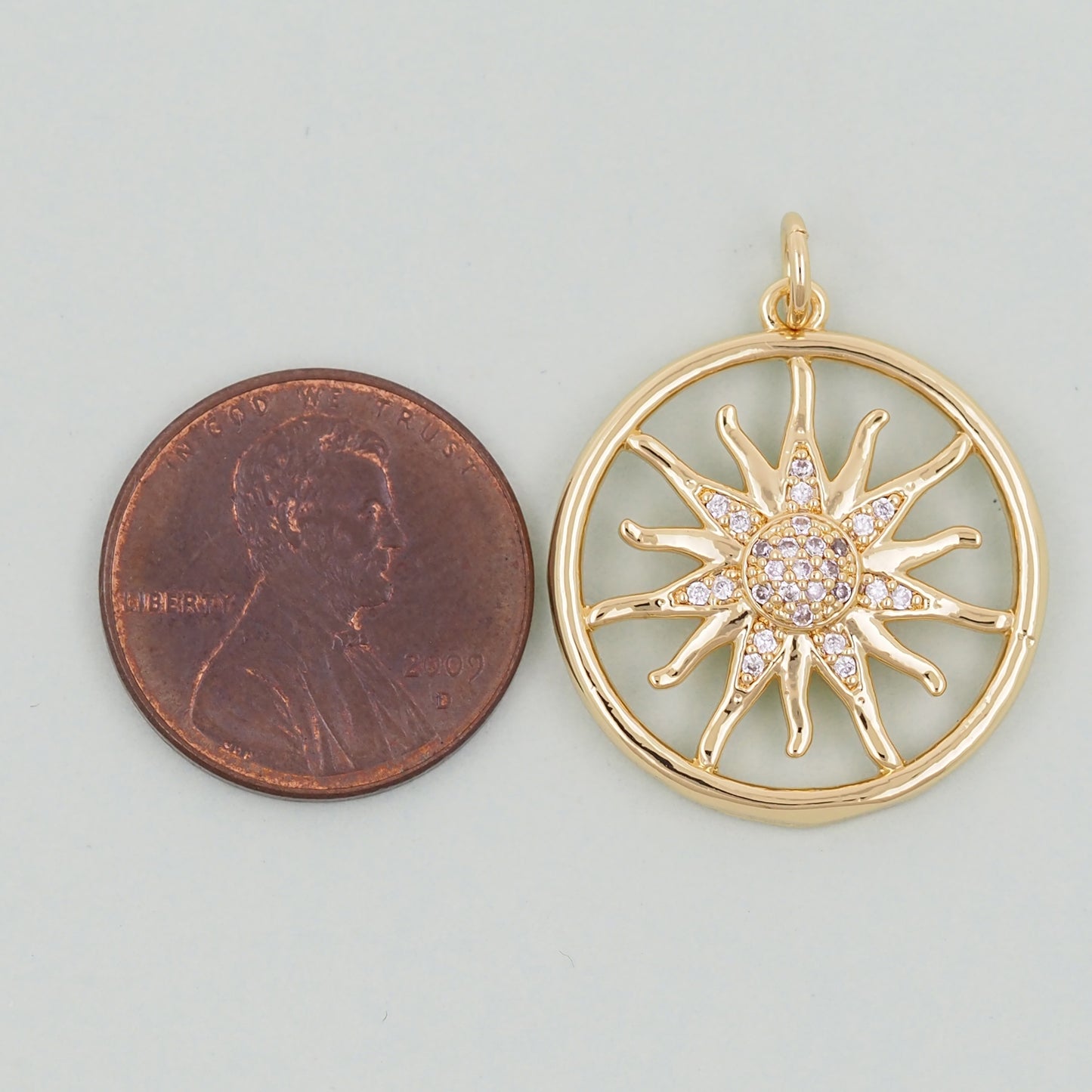 Gold Sun Charms,18K Gold Filled Sun Pendant,celestial Charm Bracelet Necklace for DIY Jewelry Making Supply