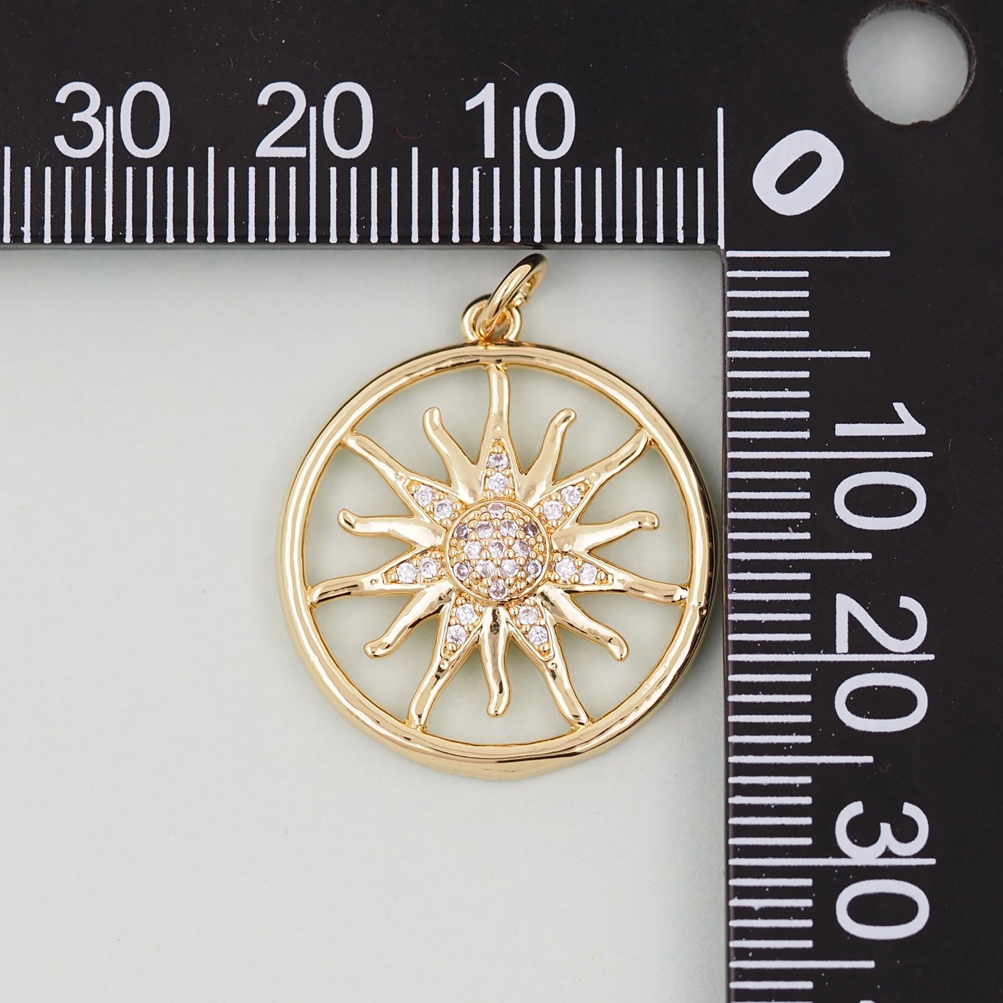 Gold Sun Charms,18K Gold Filled Sun Pendant,celestial Charm Bracelet Necklace for DIY Jewelry Making Supply