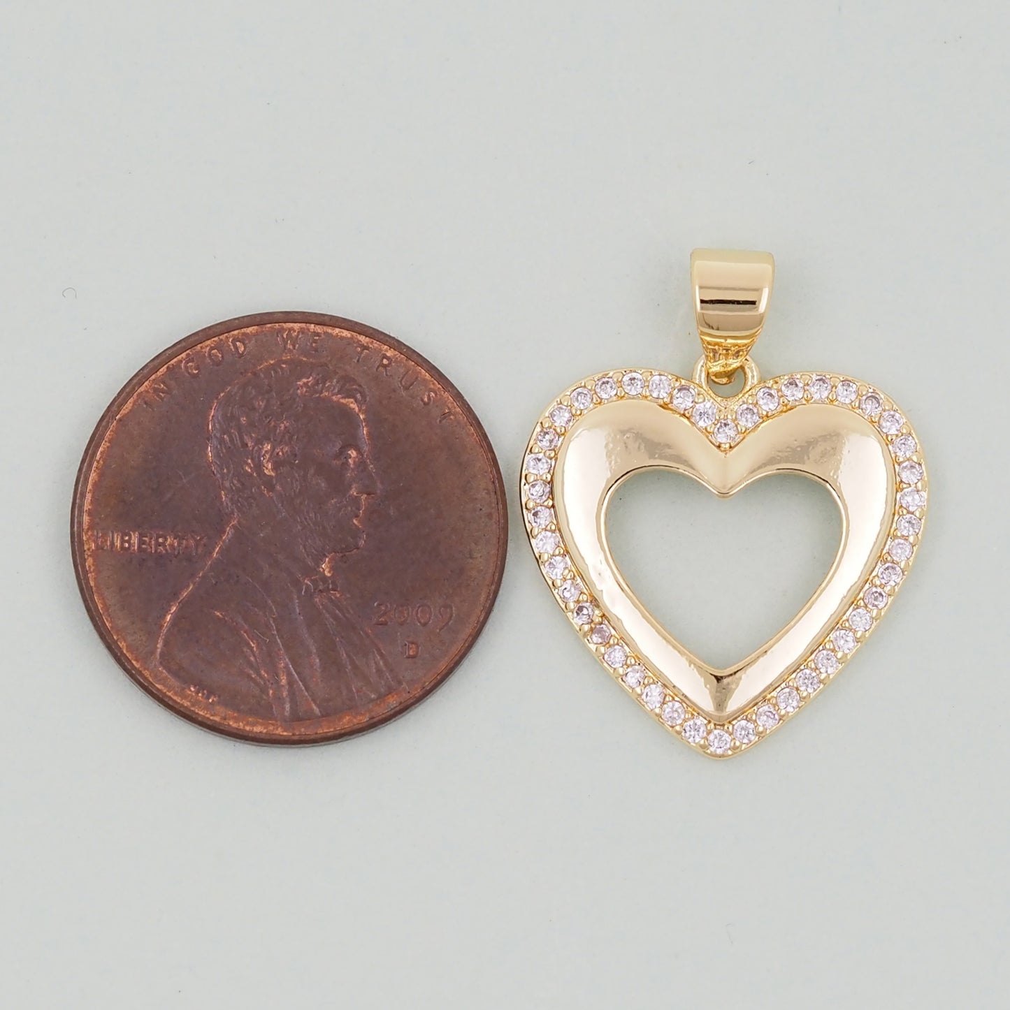 Gold Heart Charms,18K Gold Filled Heart Pendant,Heart Charm Bracelet Necklace for DIY Jewelry Making Supply