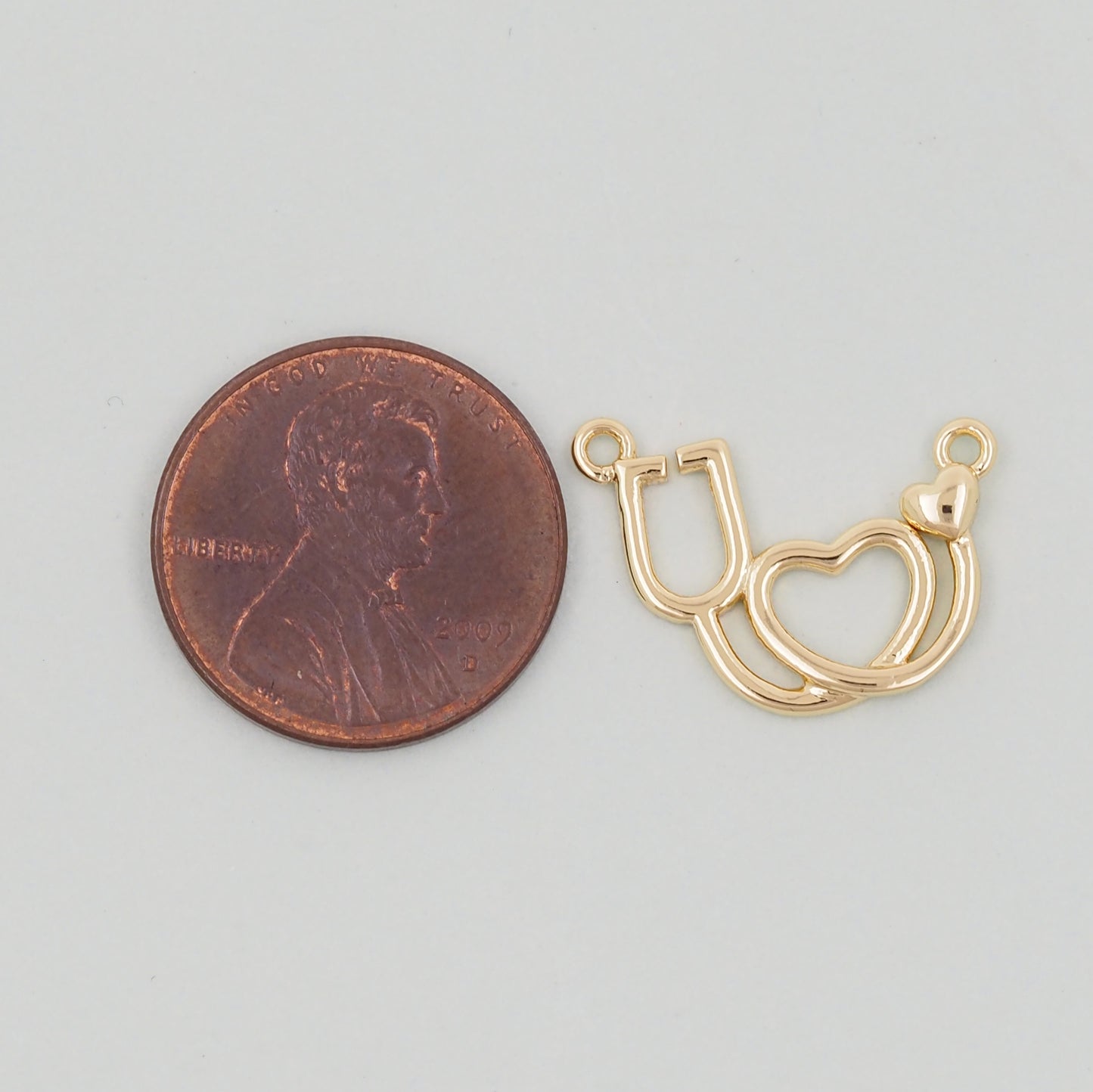 Gold Heart Charms,18K Gold Filled Heart Pendant,Heart Charm Bracelet Necklace for DIY Jewelry Making Supply