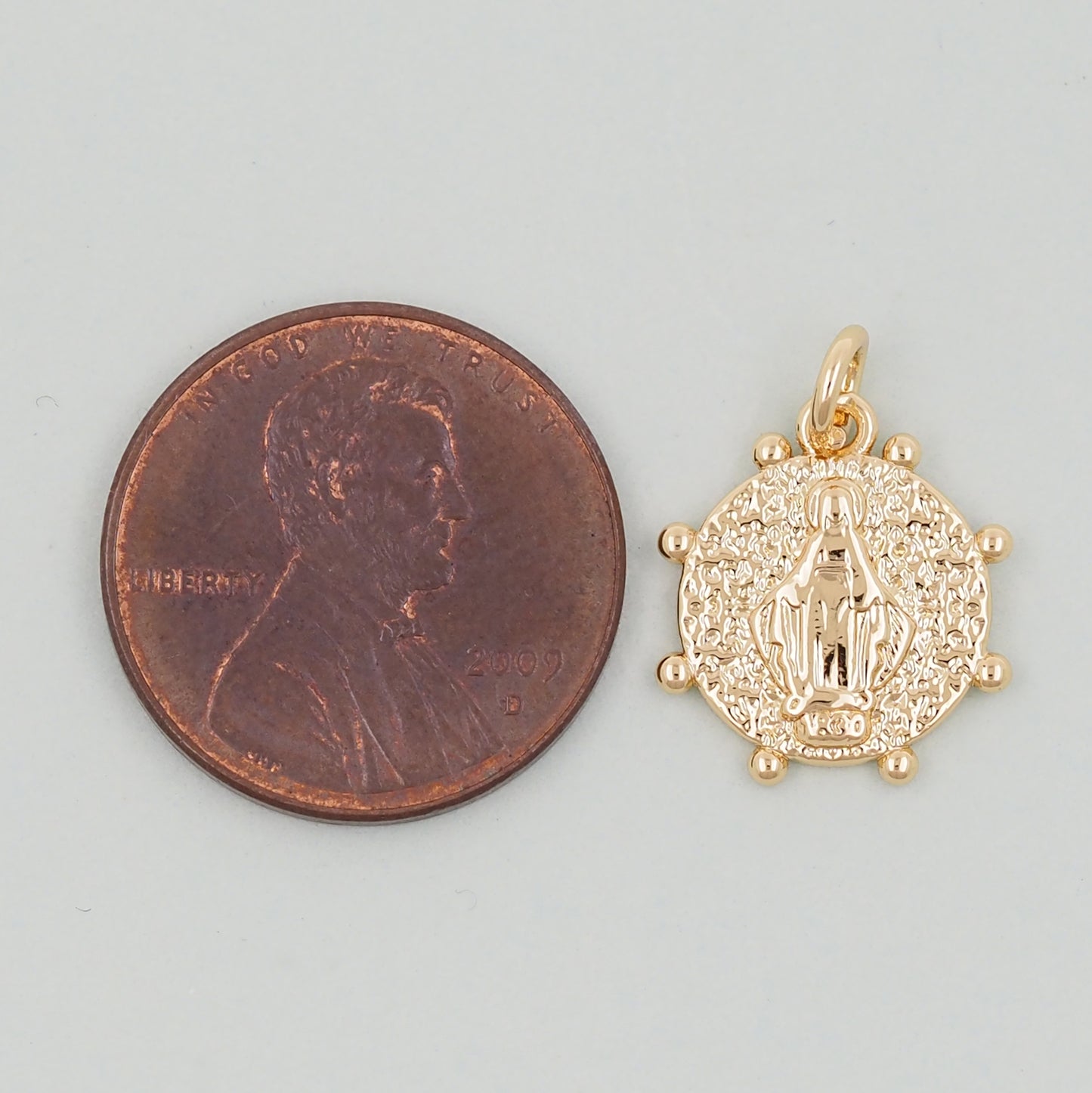 Gold Our Lady of Guadalupe Charms,18K Gold Filled virgin mary Pendant Charm Bracelet Necklace for DIY Jewelry Making Supply