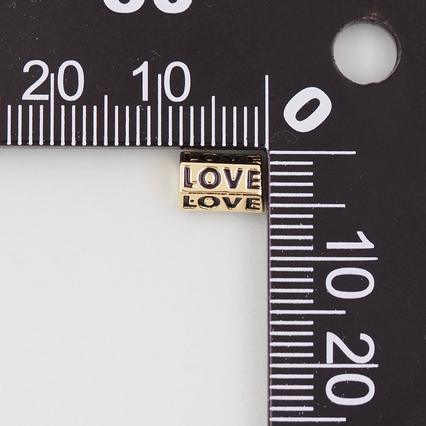 Gold Love Beads Charms,18K Gold Filled Cube Love Pendant,Love Charm Bracelet Necklace for DIY Jewelry Making Supply hole 3mm