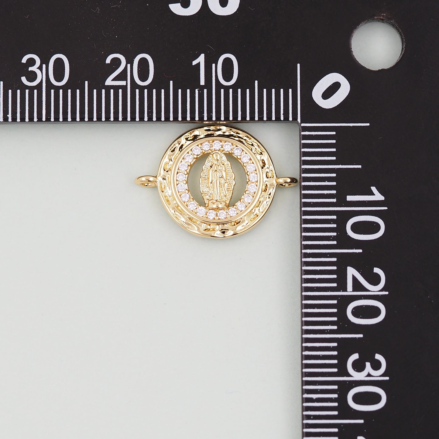 Gold Our Lady of Guadalupe Charms,18K Gold Filled virgin mary Connector Pendant Charm Bracelet Necklace for DIY Jewelry Making Supply