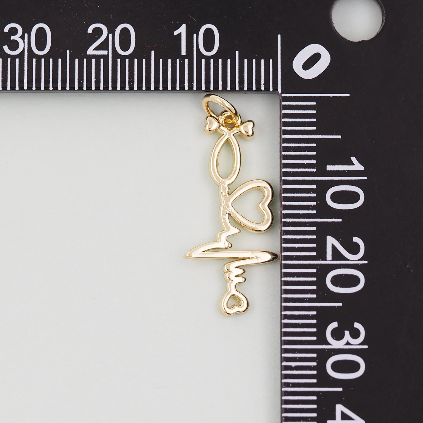 Gold Heart Charms,18K Gold Filled Heart Pendant,Heart Charm Bracelet Necklace for DIY Jewelry Making Supply