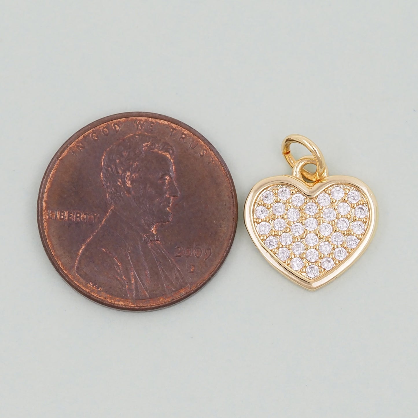 Gold Heart Charms,18K Gold Filled Heart Pendant,Heart Charm Bracelet Necklace for DIY Jewelry Making Supply