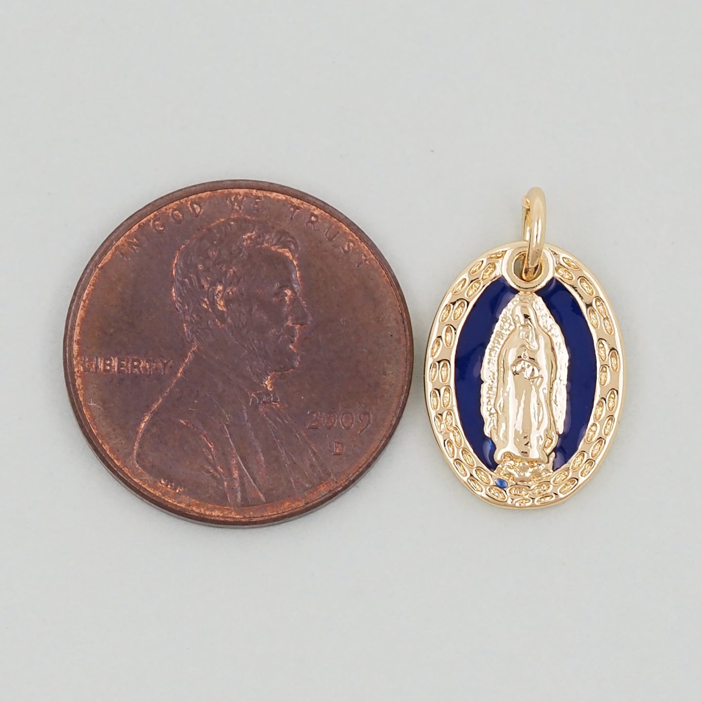 Gold Our Lady of Guadalupe Charms,18K Gold Filled virgin mary Pendant Charm Bracelet Necklace for DIY Jewelry Making Supply