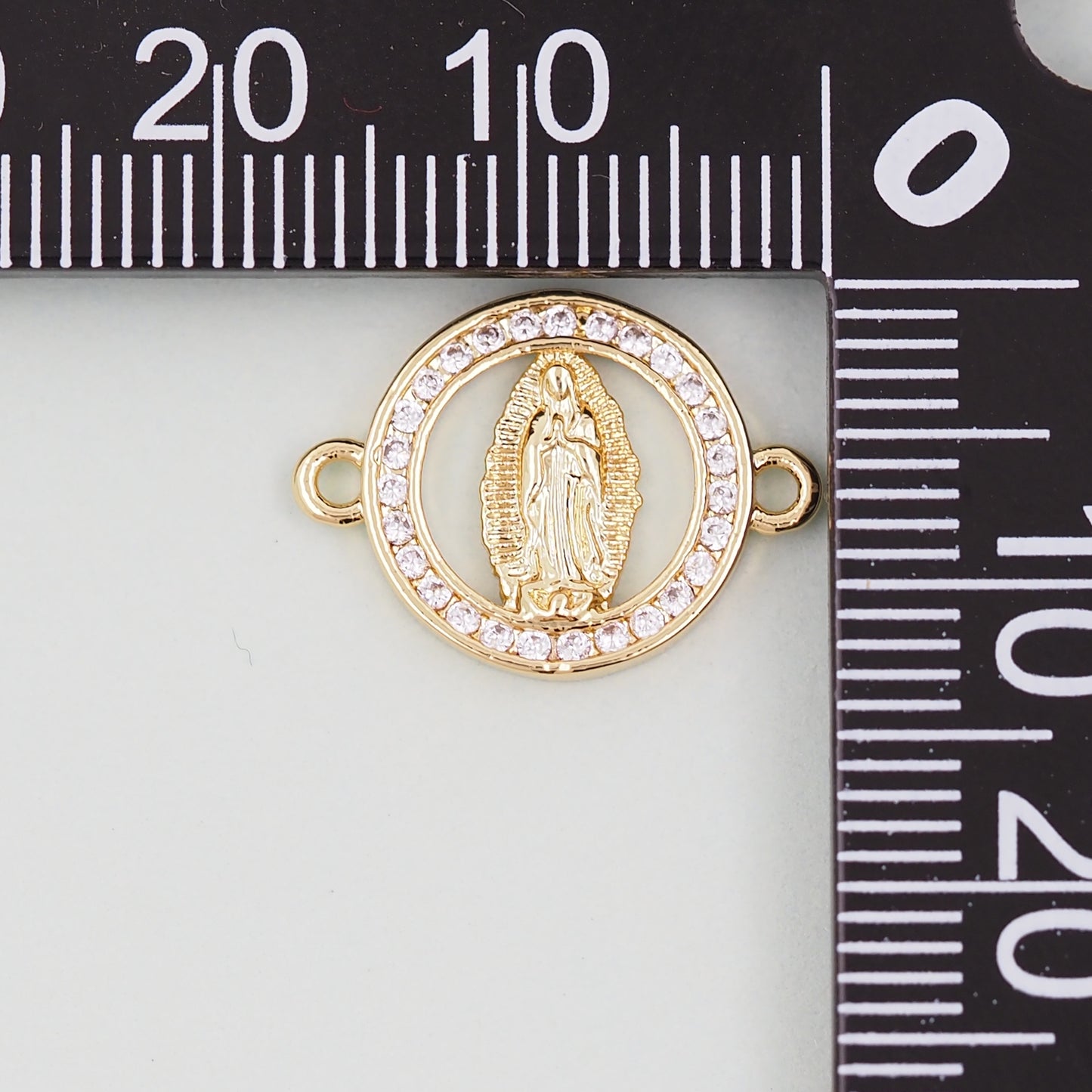 Gold Our Lady of Guadalupe Charms,18K Gold Filled virgin mary Connector Pendant Charm Bracelet Necklace for DIY Jewelry Making Supply