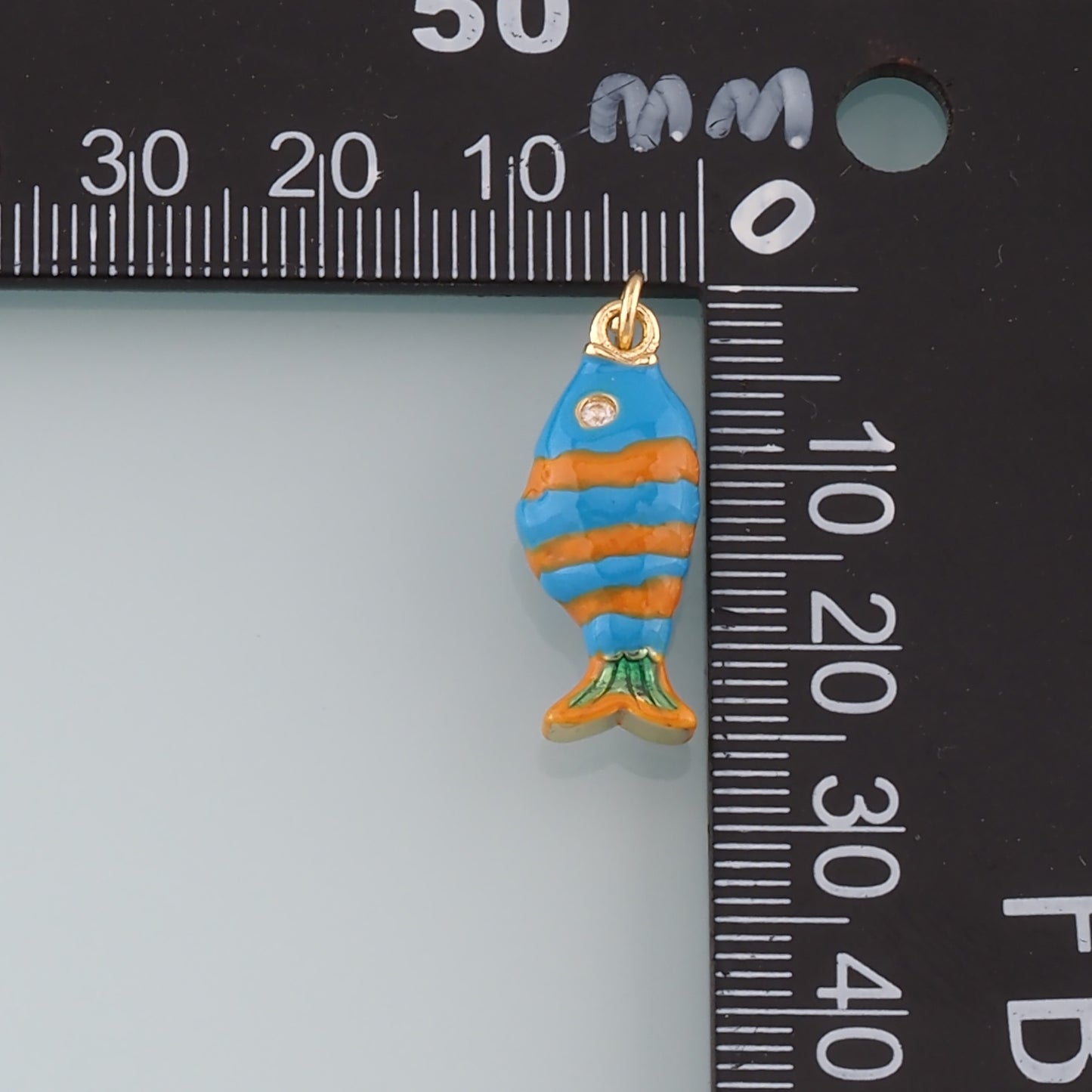 Gold Fish Charms,18K Gold Filled Fish Pendant,Enamel Ocean Charm Bracelet Necklace for DIY Jewelry Making Supply
