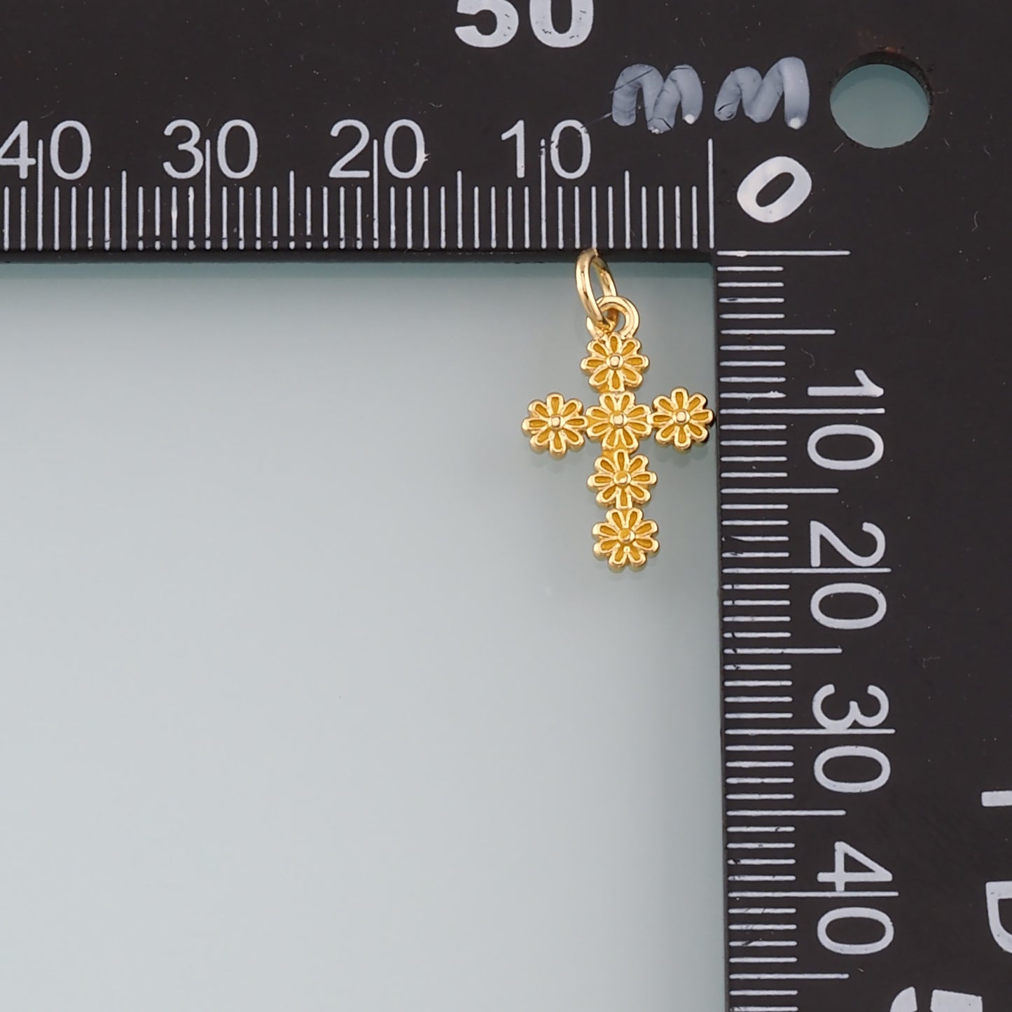 Gold Cross Charms,18K Gold Filled Cross Pendant,Enamel Religion Charm Bracelet Necklace for DIY Jewelry Making Supply