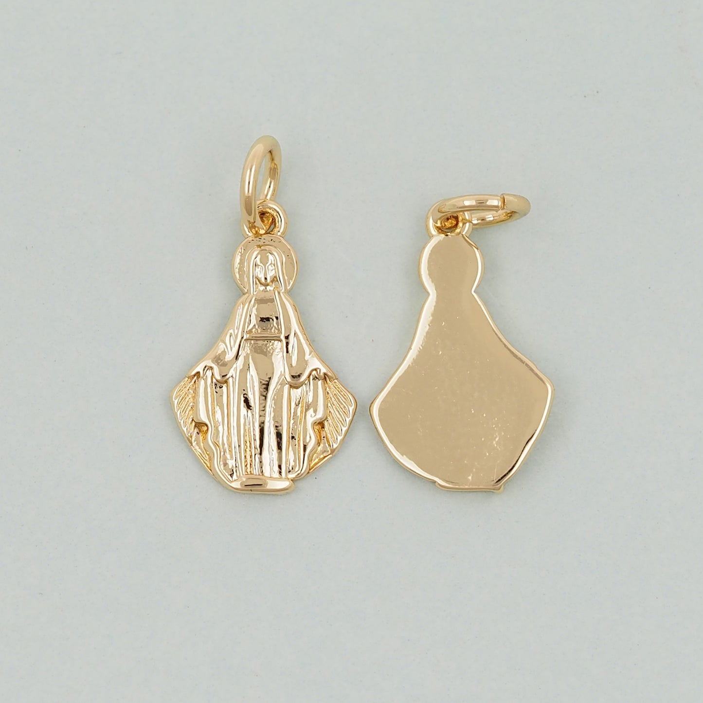 Gold Our Lady of Guadalupe Charms,18K Gold Filled virgin mary Pendant Charm Bracelet Necklace for DIY Jewelry Making Supply