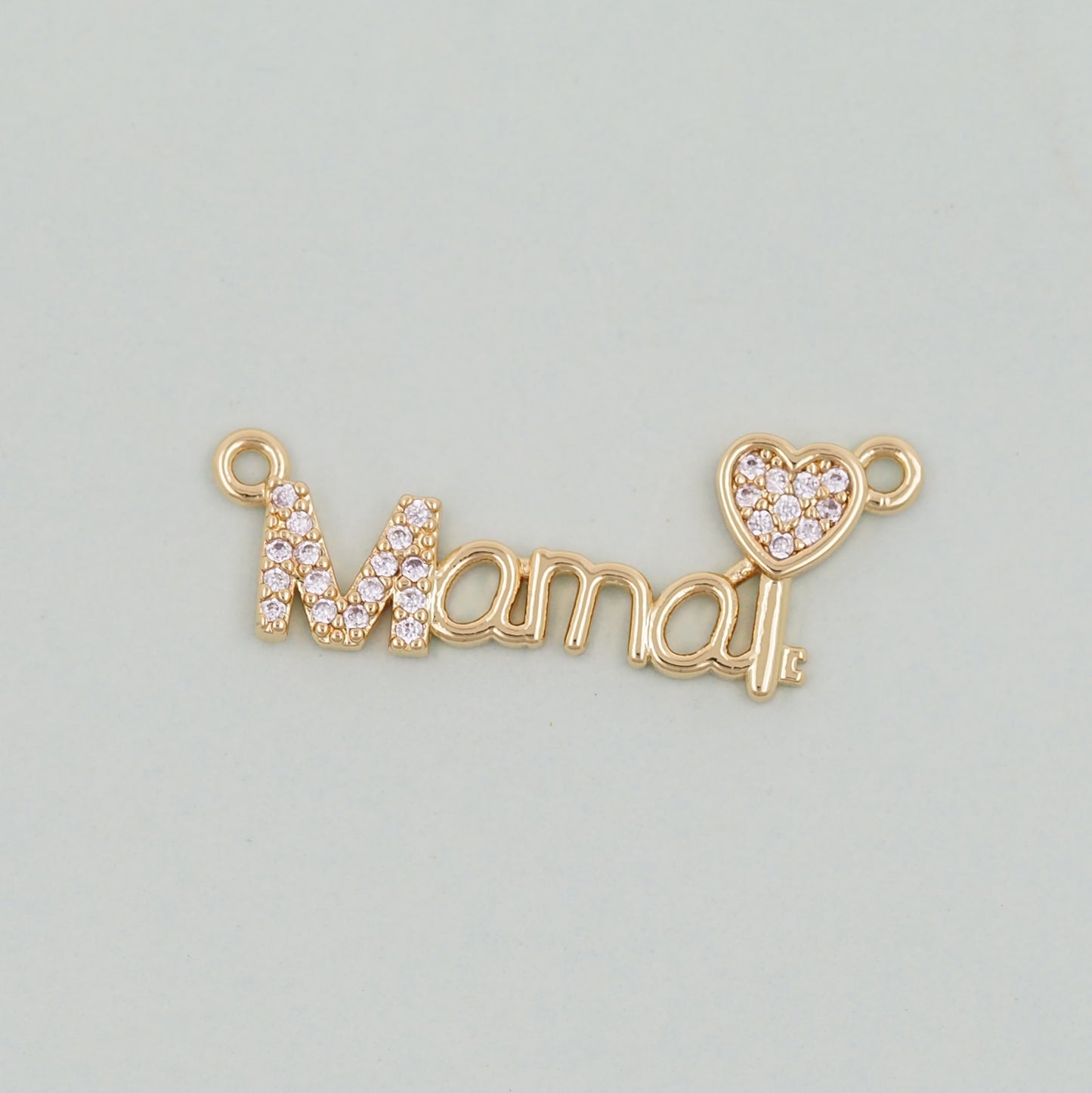 Gold Mama Charms,18K Gold Filled Mama Pendant,Mama Charm Bracelet Necklace for DIY Jewelry Making Supply
