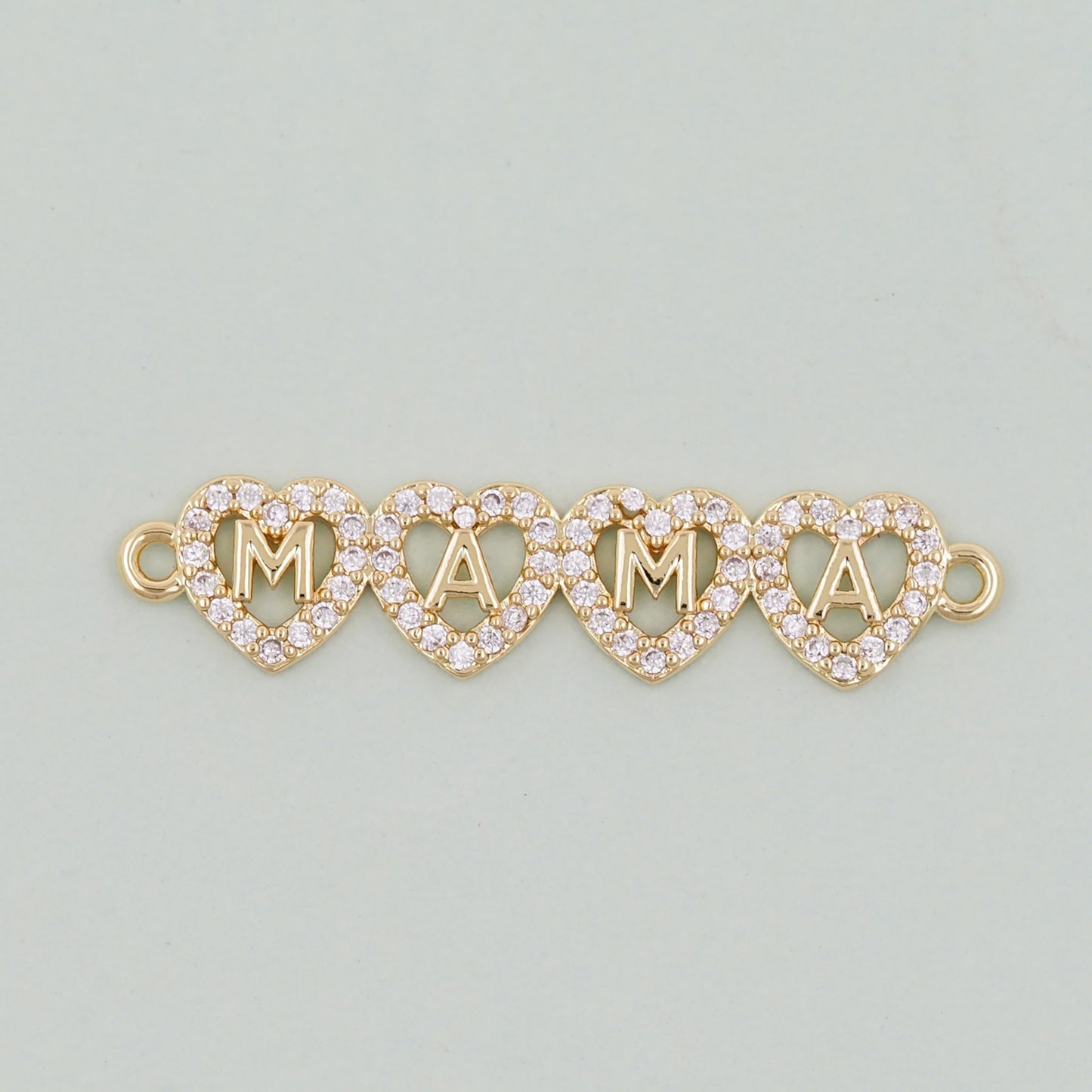 Gold Mama Charms,18K Gold Filled Mama Pendant,Mama Charm Bracelet Necklace for DIY Jewelry Making Supply