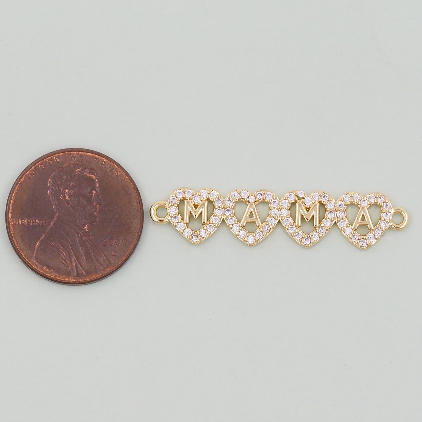 Gold Mama Charms,18K Gold Filled Mama Pendant,Mama Charm Bracelet Necklace for DIY Jewelry Making Supply