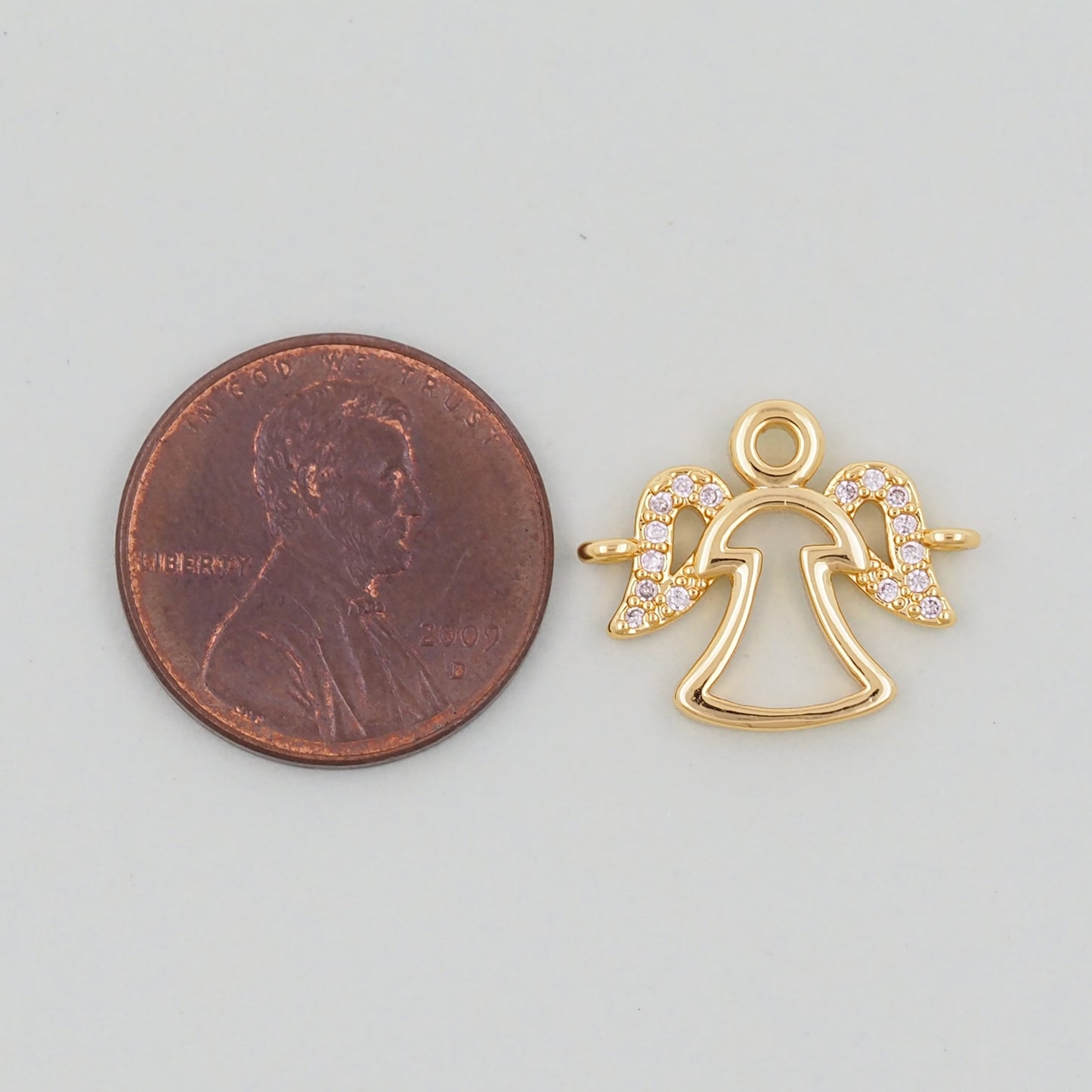 Gold Angel Charms,18K Gold Filled Angel Pendant,Angel Charm Bracelet Necklace for DIY Jewelry Making Supply