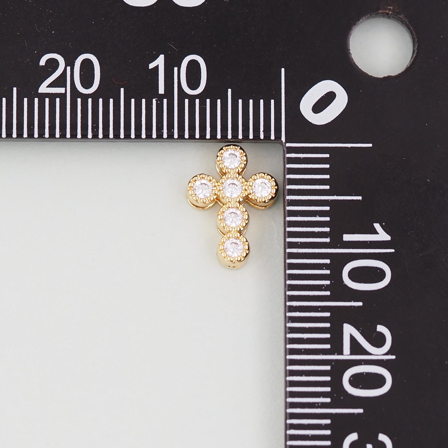 18K Gold Filled Cross Pendant,Cross Charm Bracelet Necklace for DIY Jewelry Making Supply
