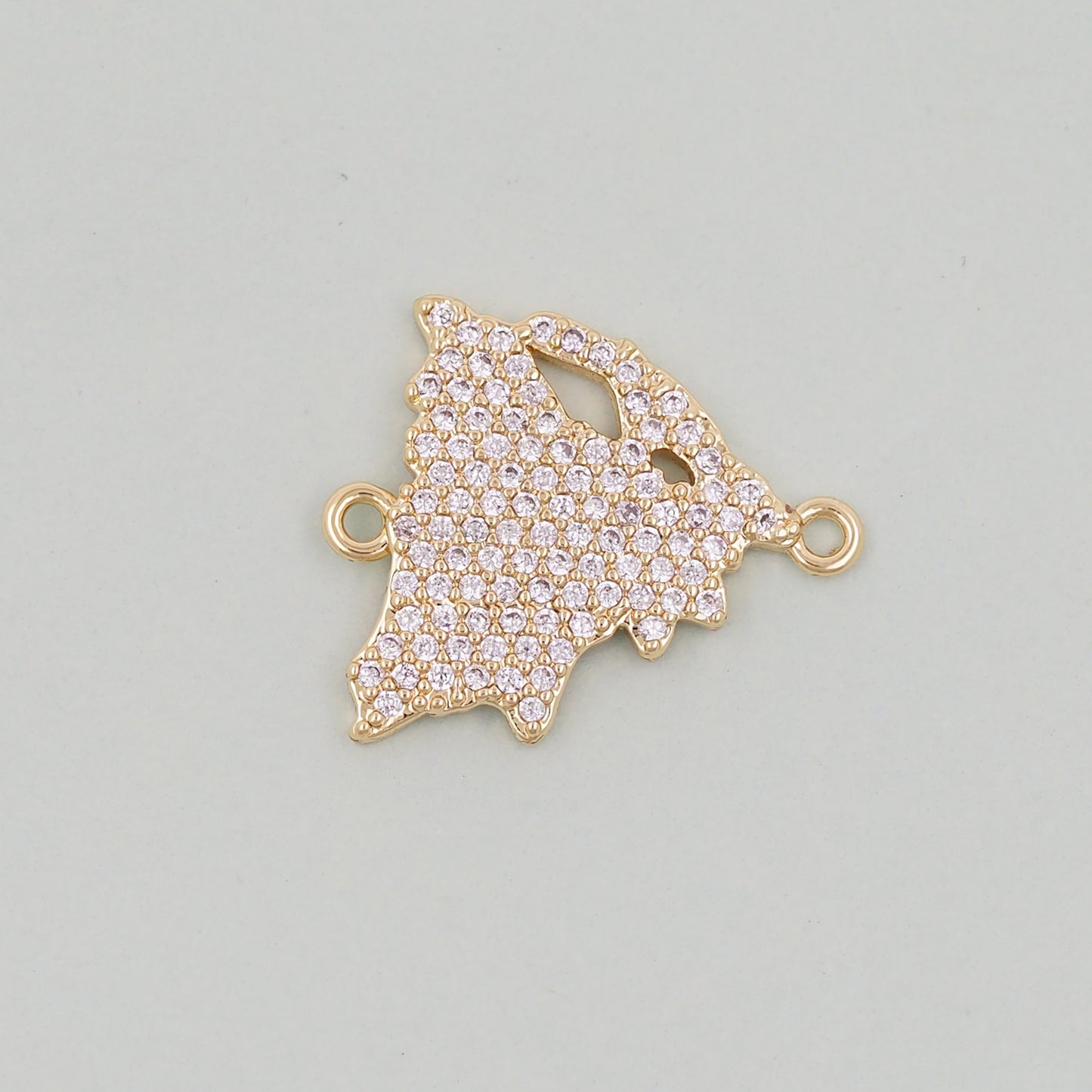 18K Gold Filled map Pendant,Map Charm Bracelet Necklace for DIY Jewelry Making Supply