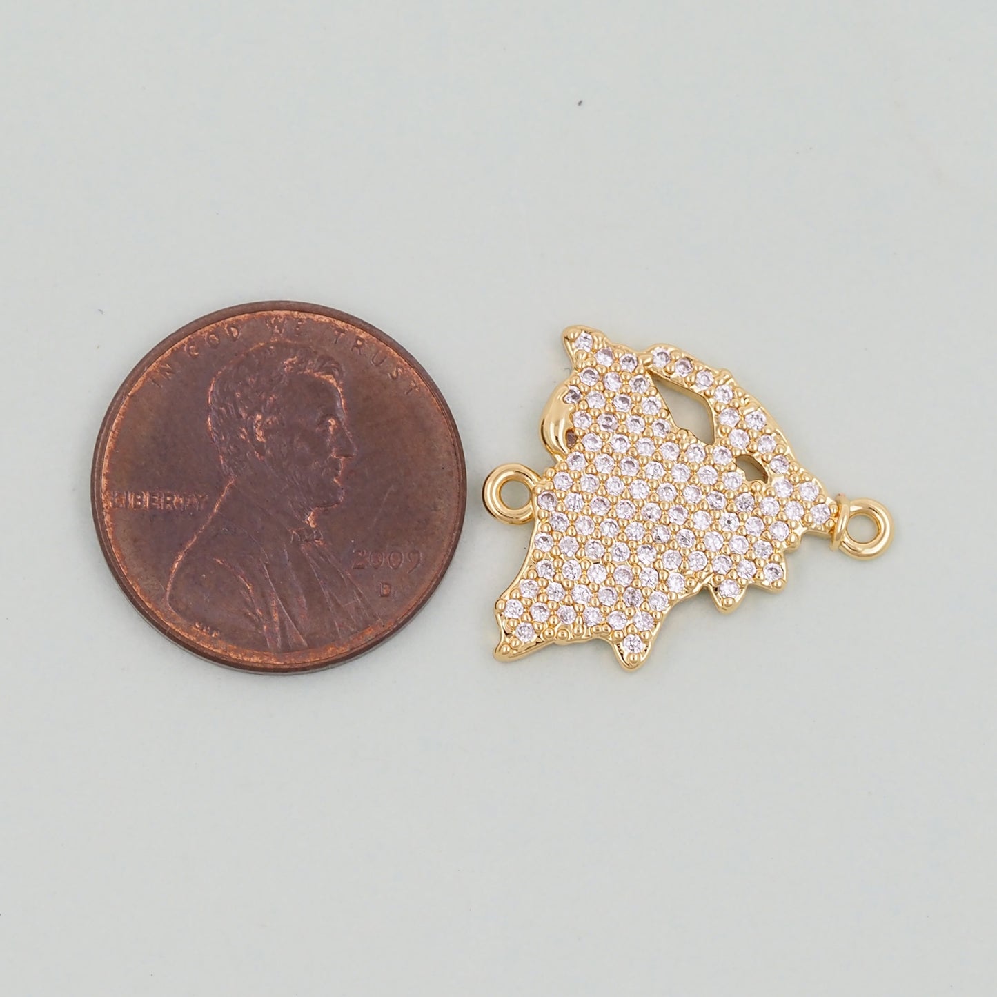 18K Gold Filled map Pendant,Map Charm Bracelet Necklace for DIY Jewelry Making Supply