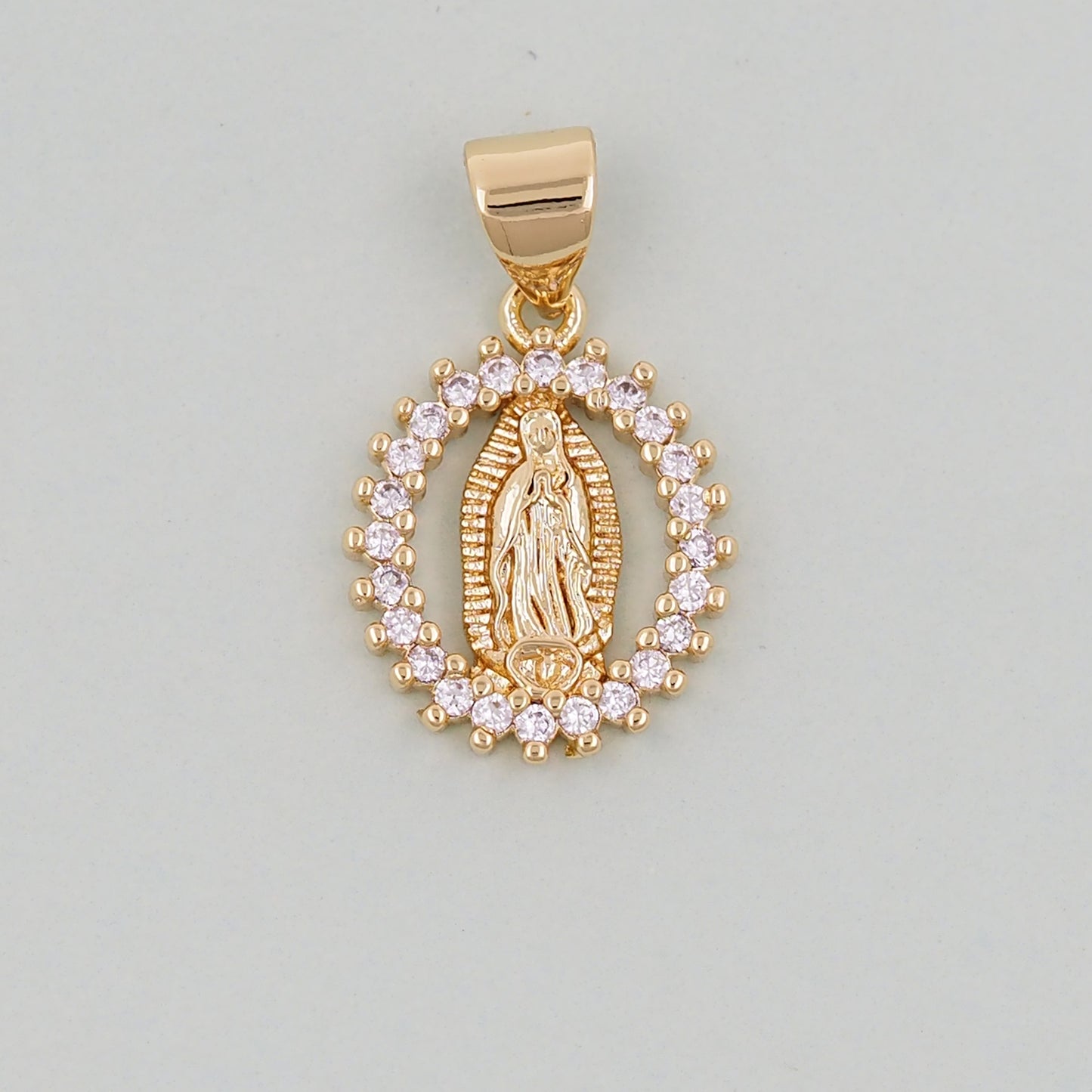 Gold Our Lady of Guadalupe Charms,18K Gold Filled virgin mary Pendant Charm Bracelet Necklace for DIY Jewelry Making Supply