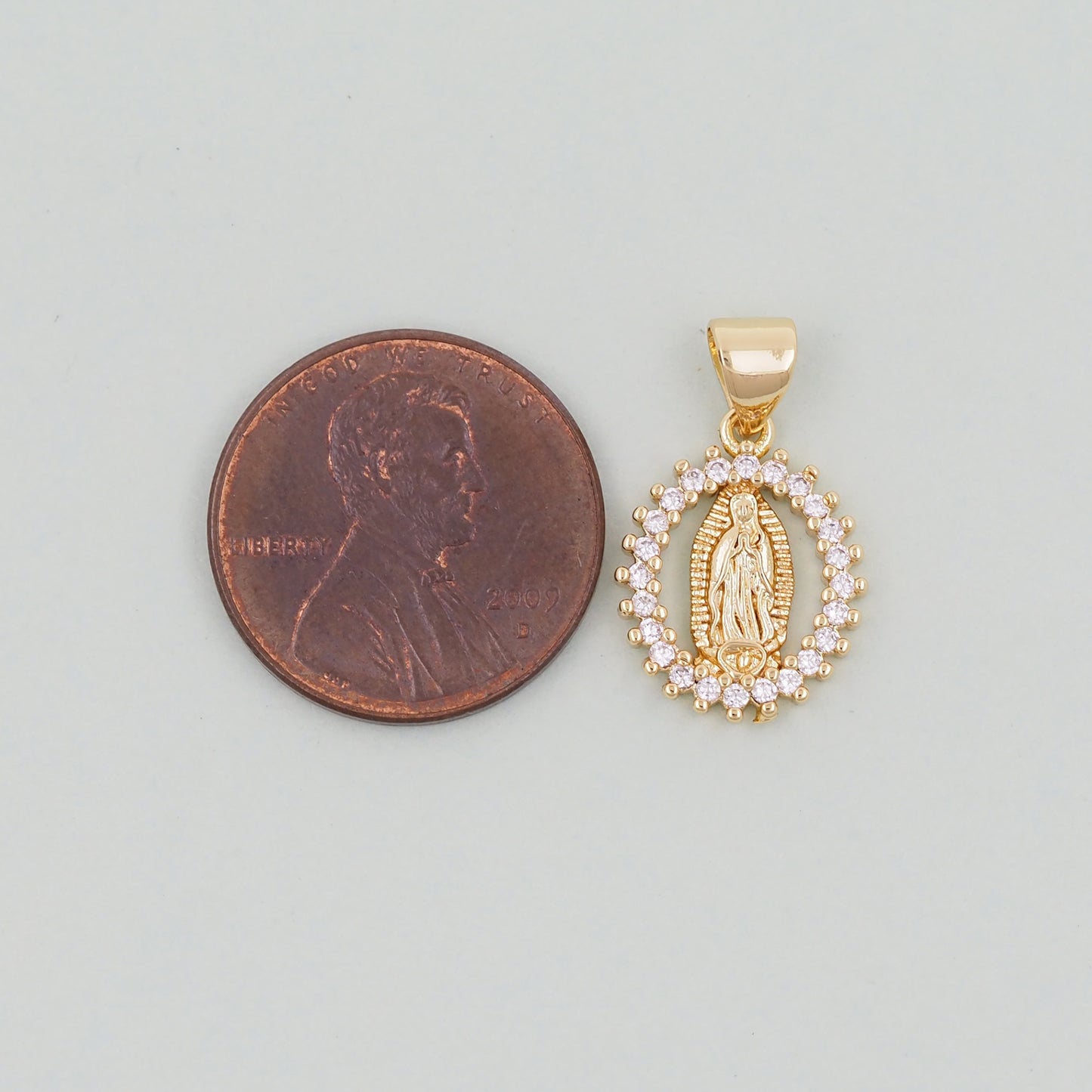 Gold Our Lady of Guadalupe Charms,18K Gold Filled virgin mary Pendant Charm Bracelet Necklace for DIY Jewelry Making Supply