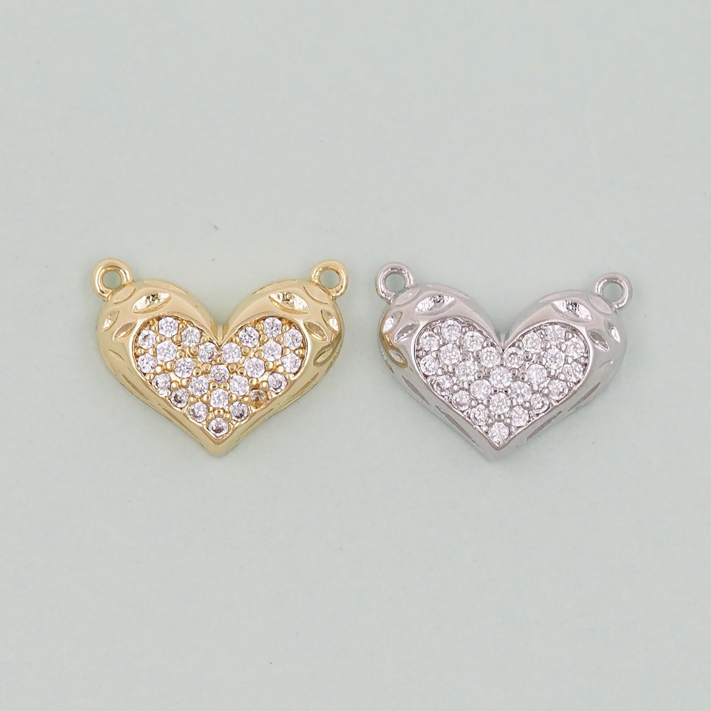 Gold Heart Charms,18K Gold Filled Heart Pendant,Heart Charm Bracelet Necklace for DIY Jewelry Making Supply