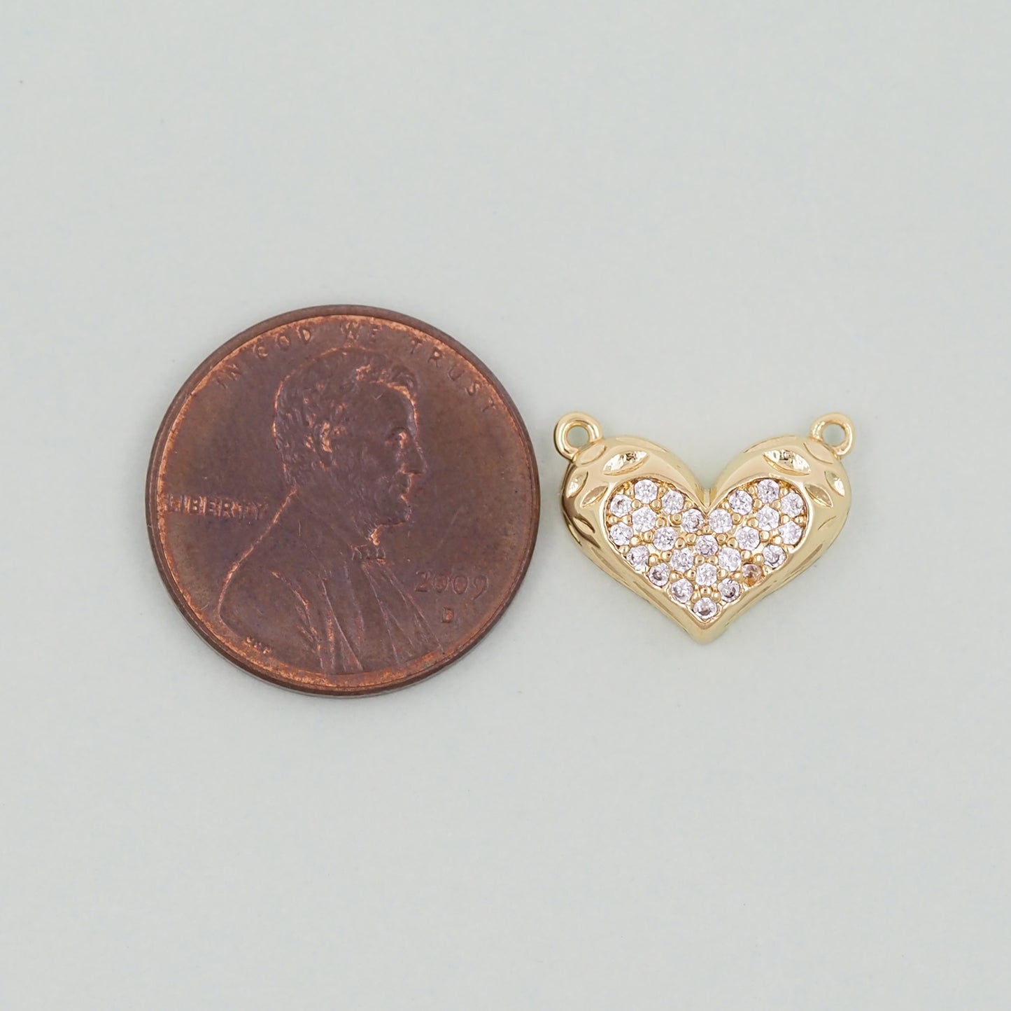 Gold Heart Charms,18K Gold Filled Heart Pendant,Heart Charm Bracelet Necklace for DIY Jewelry Making Supply