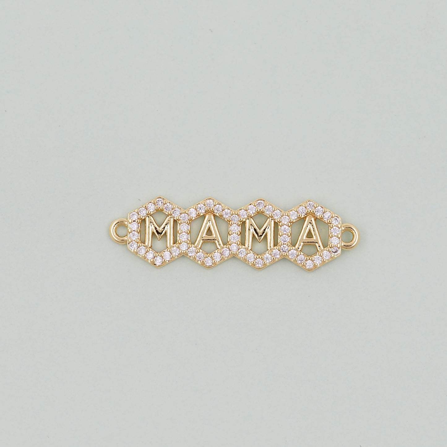 Gold Mama Charms,18K Gold Filled Mama Pendant,Mama Charm Bracelet Necklace for DIY Jewelry Making Supply