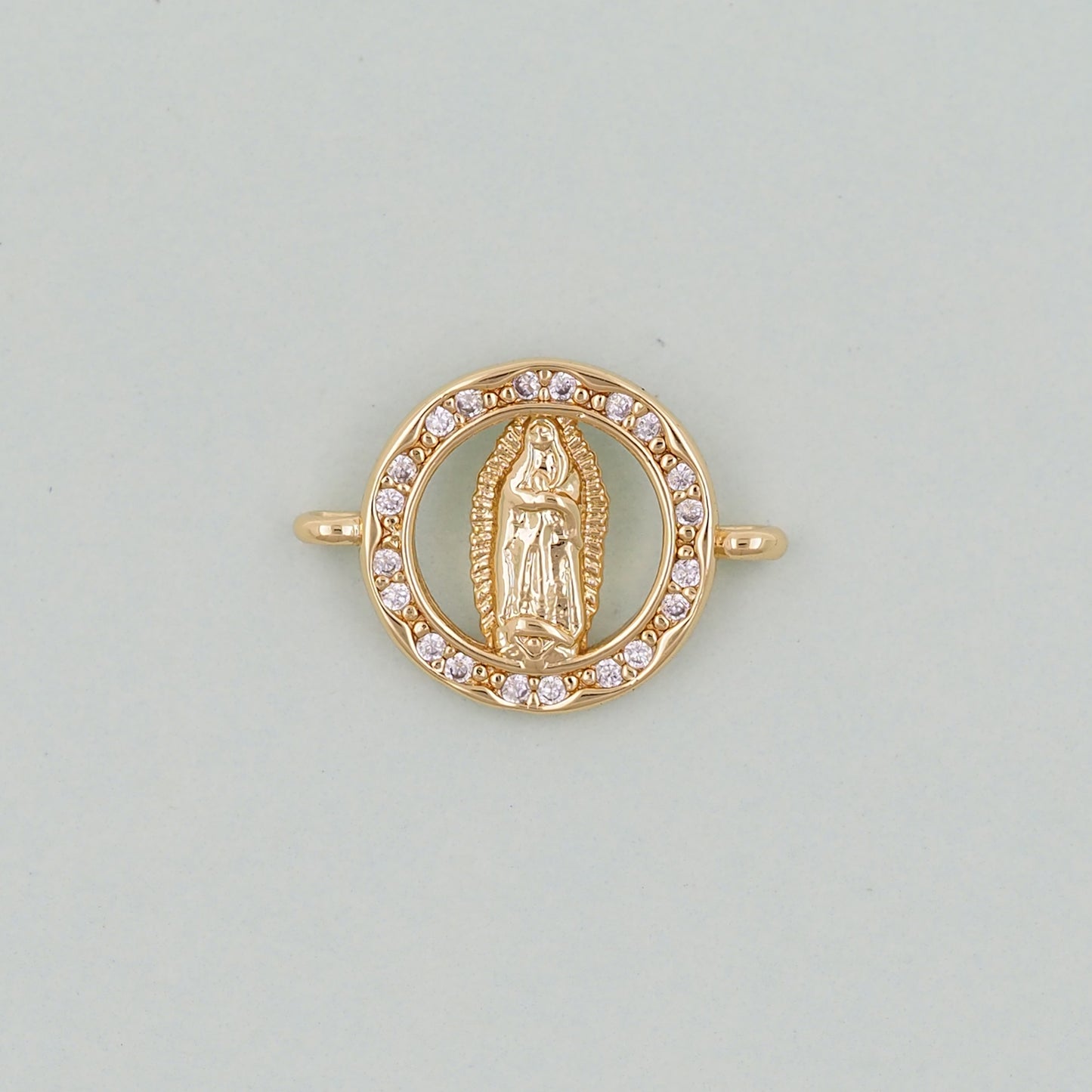 Gold Our Lady of Guadalupe Charms,18K Gold Filled virgin mary Pendant Charm Bracelet Necklace for DIY Jewelry Making Supply