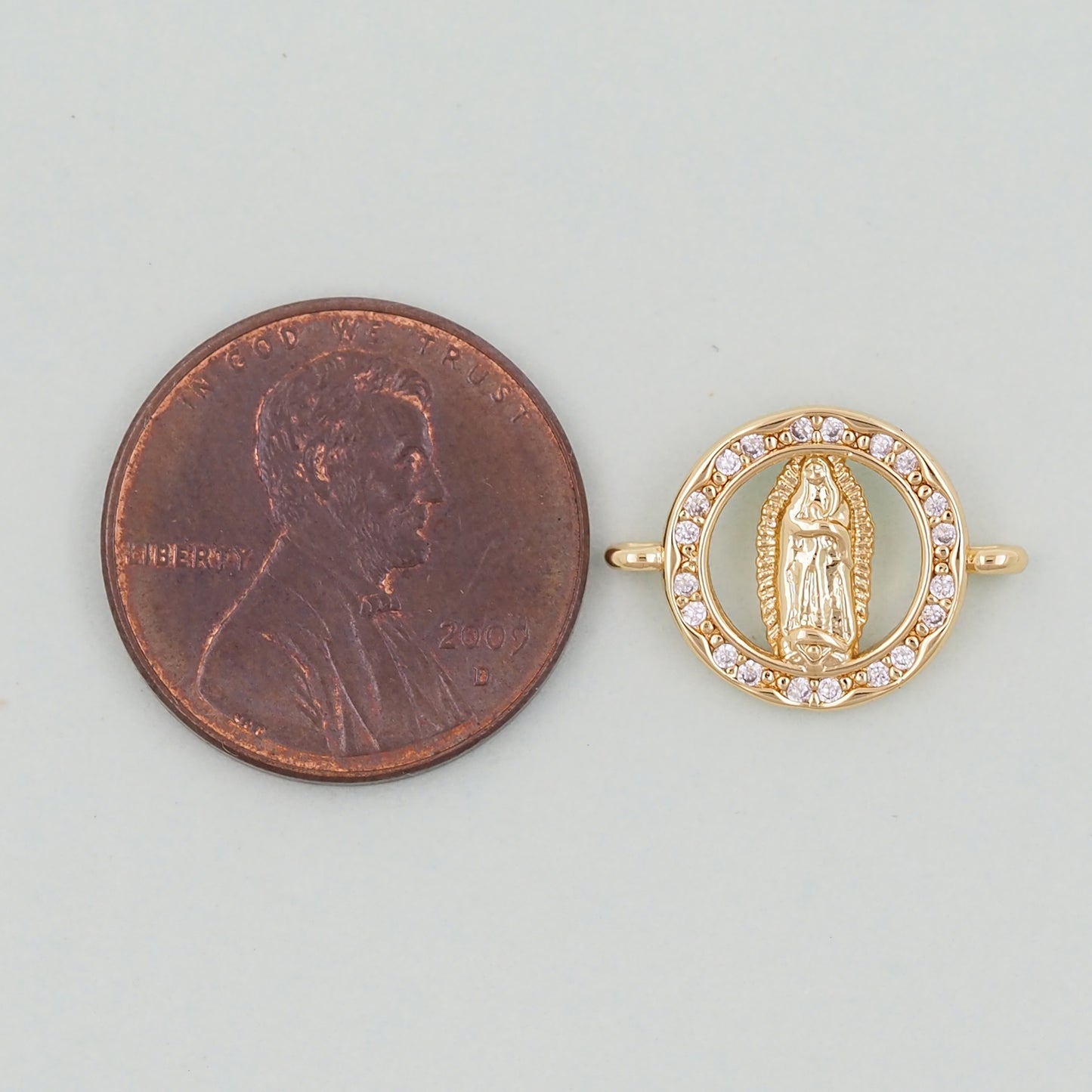 Gold Our Lady of Guadalupe Charms,18K Gold Filled virgin mary Pendant Charm Bracelet Necklace for DIY Jewelry Making Supply