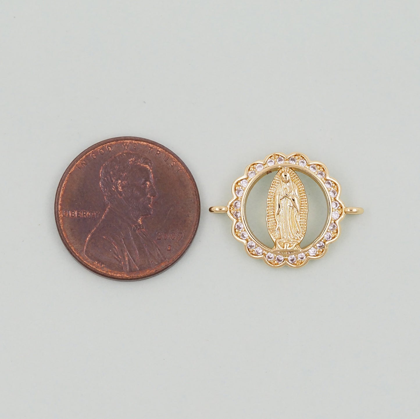 Gold Our Lady of Guadalupe Charms,18K Gold Filled virgin mary Pendant Charm Bracelet Necklace for DIY Jewelry Making Supply