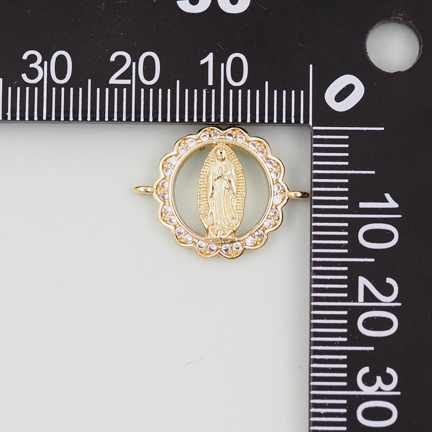 Gold Our Lady of Guadalupe Charms,18K Gold Filled virgin mary Pendant Charm Bracelet Necklace for DIY Jewelry Making Supply
