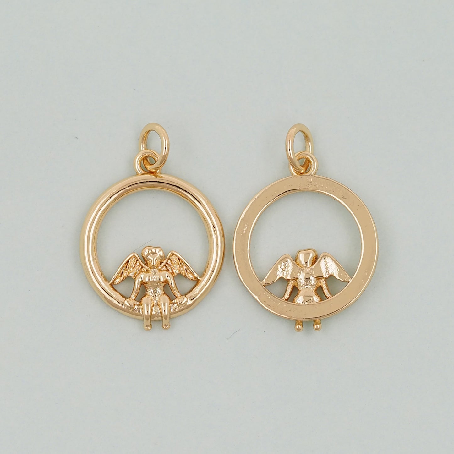 Gold Angel Charms,18K Gold Filled Angel Pendant,Angel Charm Bracelet Necklace for DIY Jewelry Making Supply