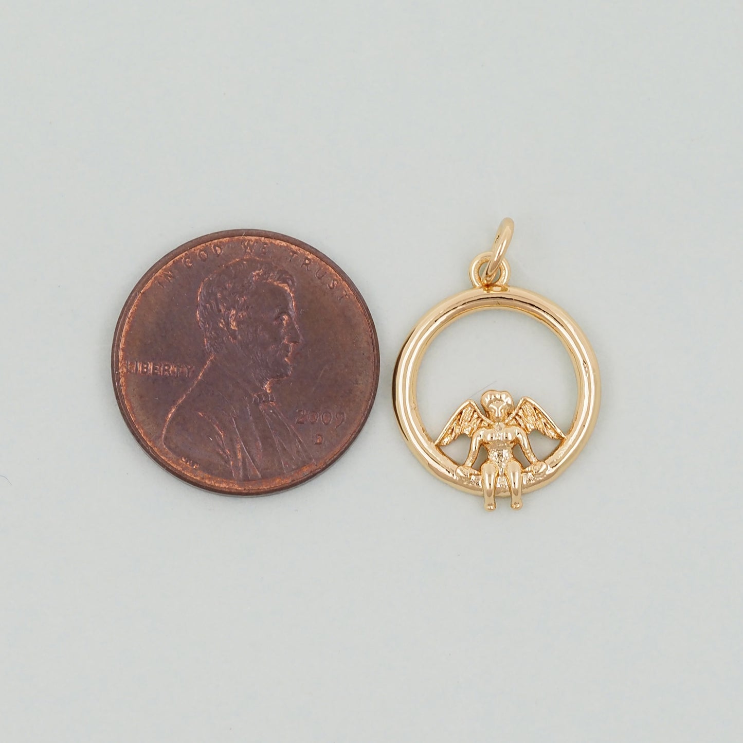 Gold Angel Charms,18K Gold Filled Angel Pendant,Angel Charm Bracelet Necklace for DIY Jewelry Making Supply