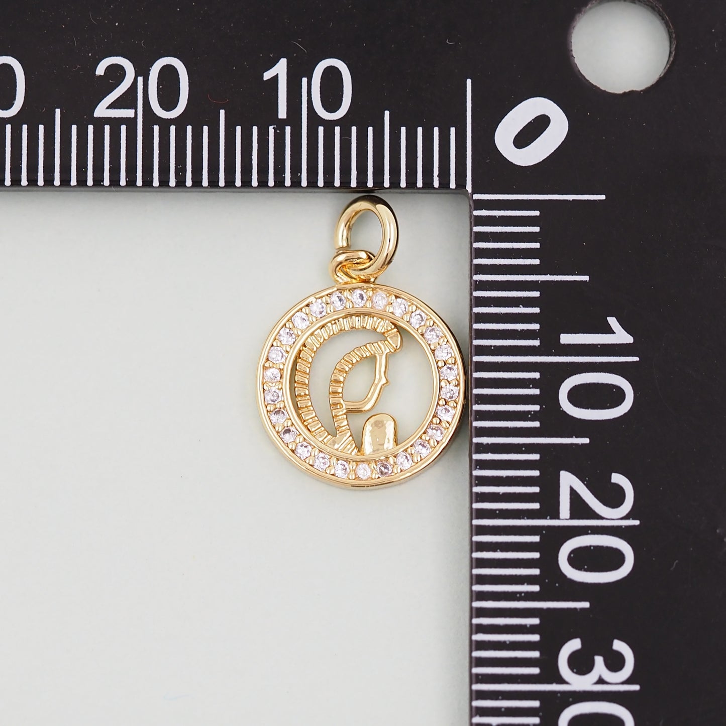 Gold Our Lady of Guadalupe Charms,18K Gold Filled virgin mary prayer Pendant Charm Bracelet Necklace for DIY Jewelry Making Supply
