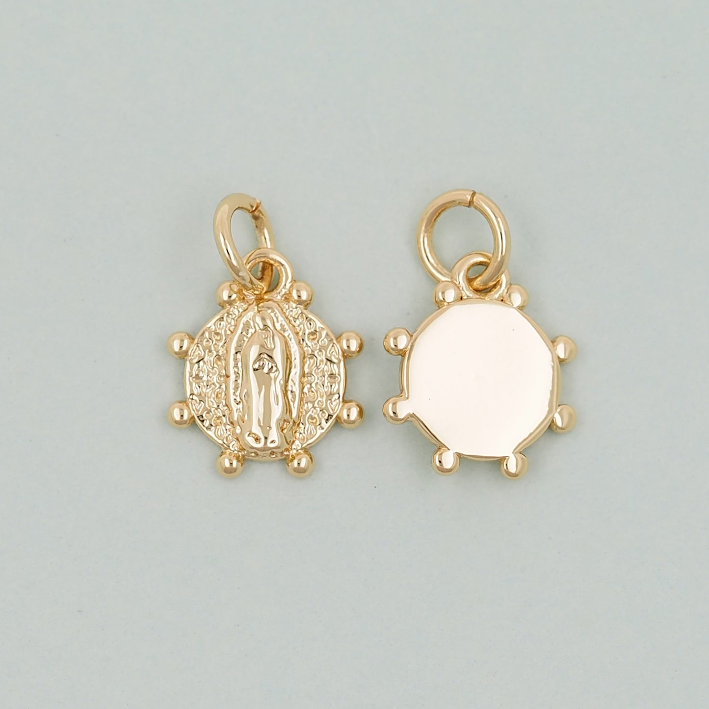 Gold Our Lady of Guadalupe Charms,18K Gold Filled virgin mary Pendant Charm Bracelet Necklace for DIY Jewelry Making Supply
