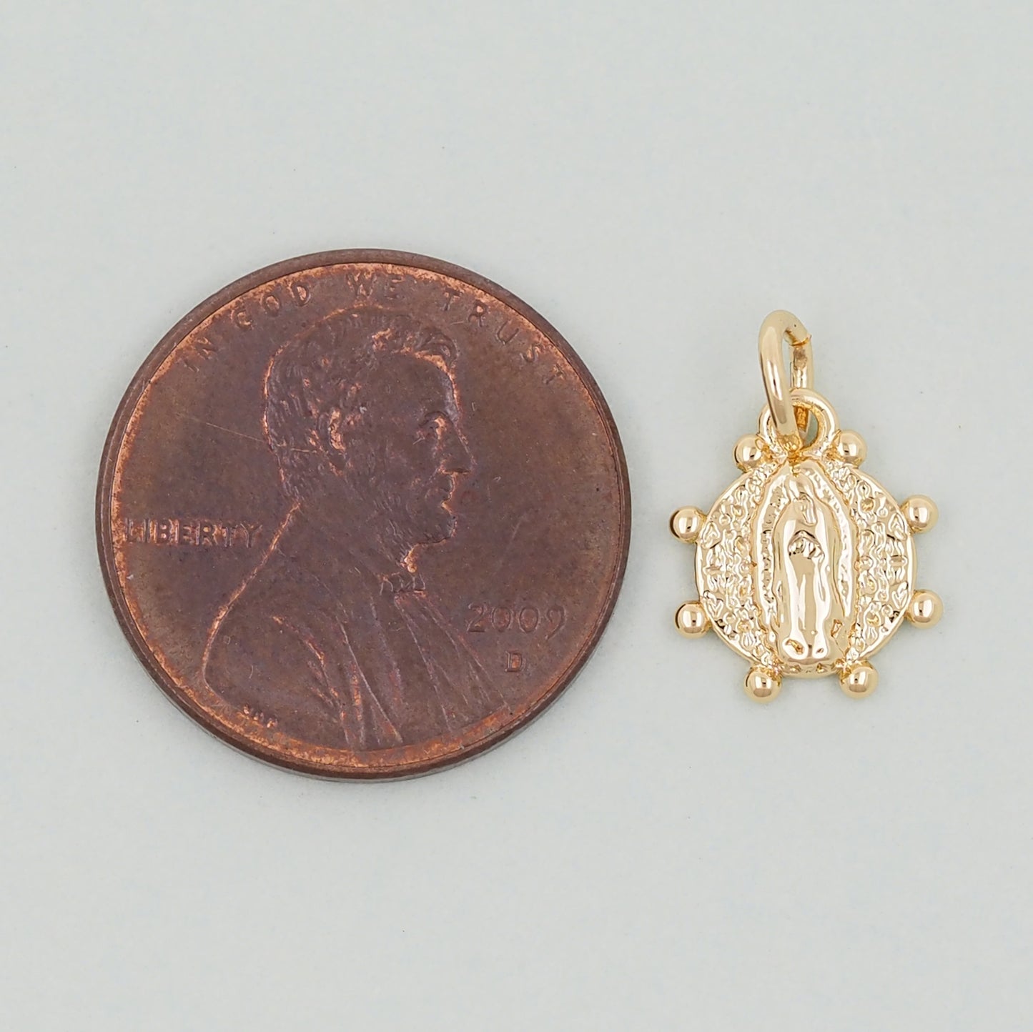 Gold Our Lady of Guadalupe Charms,18K Gold Filled virgin mary Pendant Charm Bracelet Necklace for DIY Jewelry Making Supply