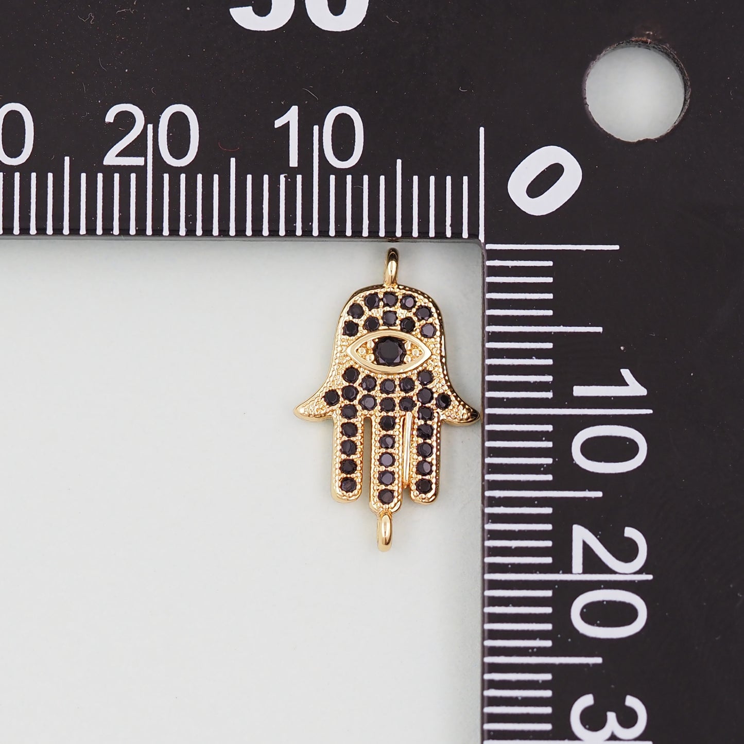 Gold Hamsa Connector Charms,18K Gold Filled Hamsa Evil eye Pendant,CZ Micro Pave Hamsa Bracelet Necklace for DIY Jewelry Making Supply