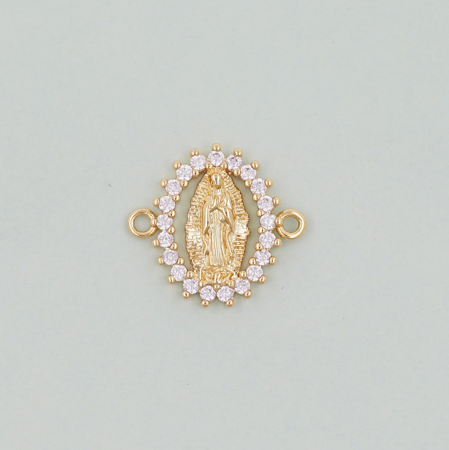 Gold Our Lady of Guadalupe Charms,18K Gold Filled virgin mary Pendant Charm Bracelet Necklace for DIY Jewelry Making Supply