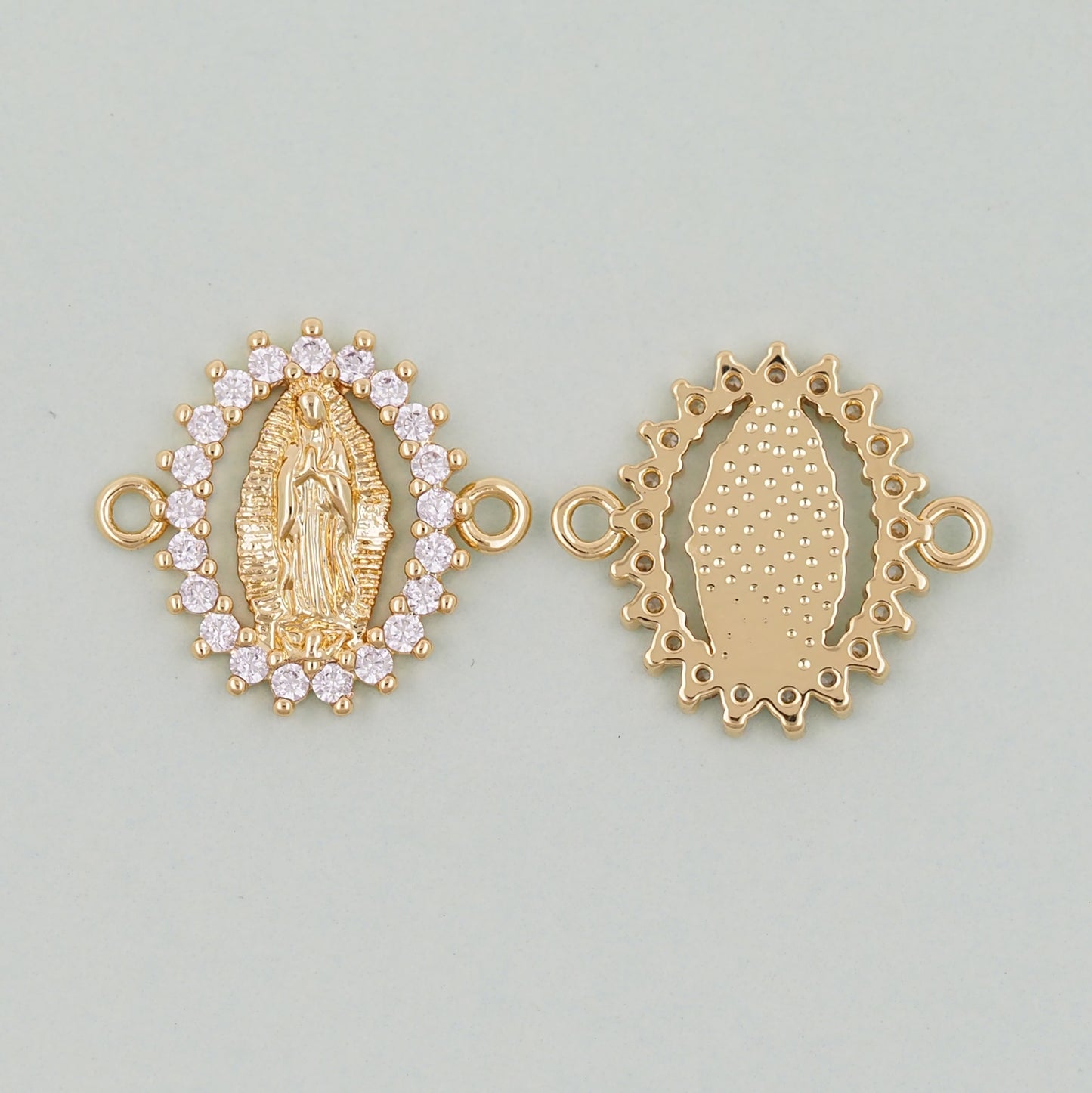 Gold Our Lady of Guadalupe Charms,18K Gold Filled virgin mary Pendant Charm Bracelet Necklace for DIY Jewelry Making Supply