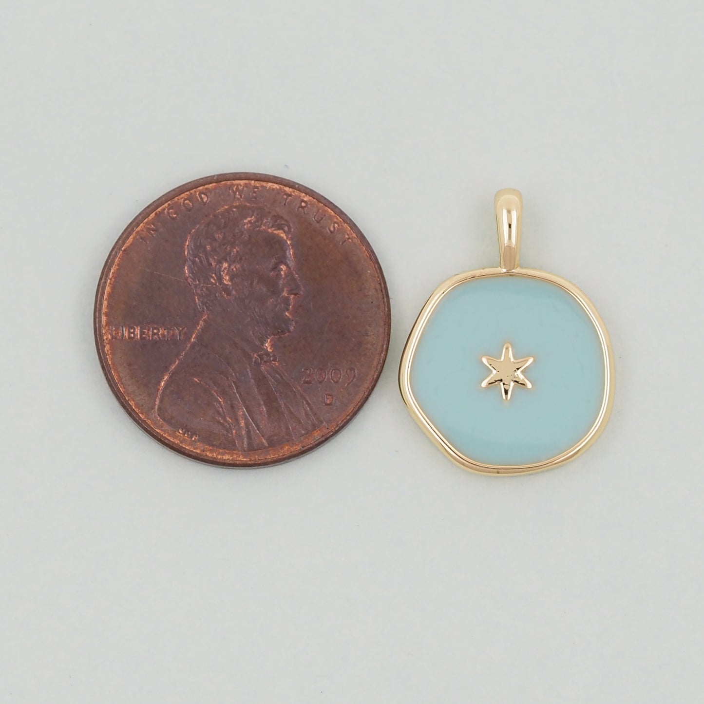 18K Gold Filled north star Pendant,Enamel Star Charm Bracelet Necklace for DIY Jewelry Making Supply