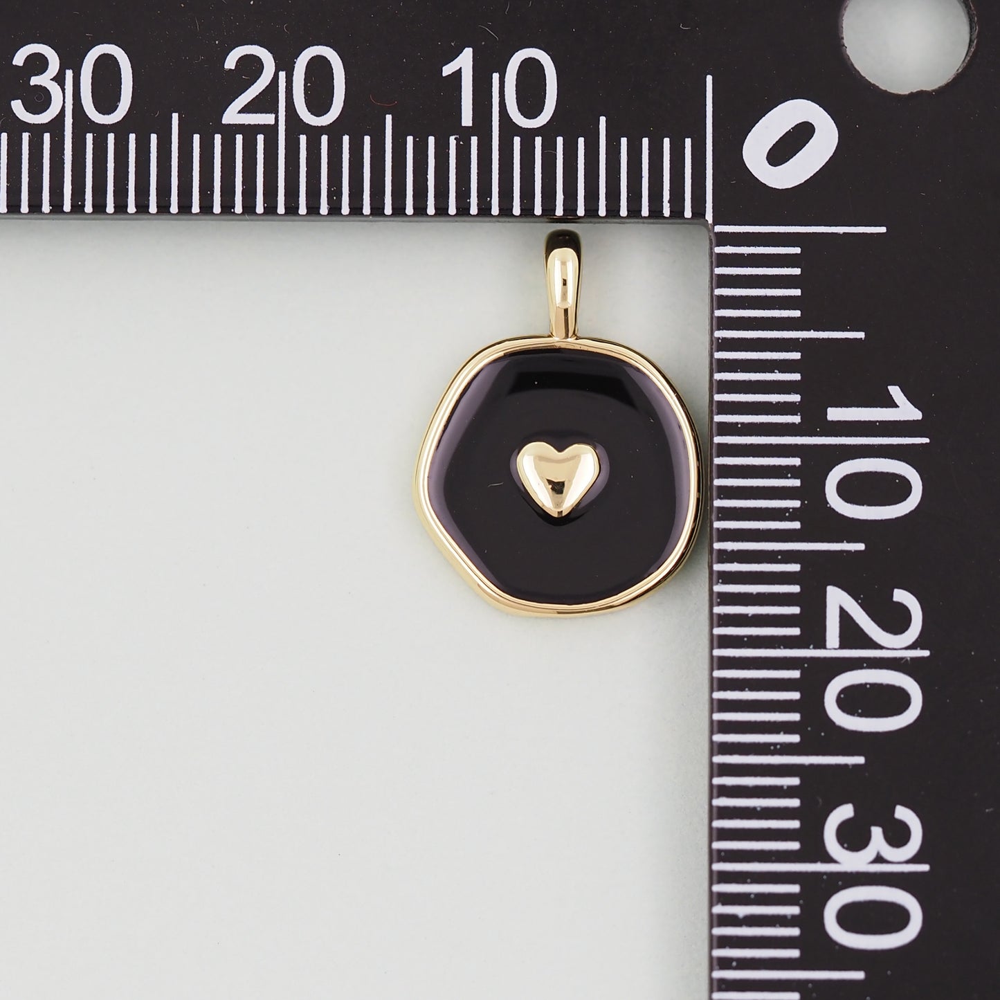 18K Gold Filled Heart Pendant,Enamel Heart Charm Bracelet Necklace for DIY Jewelry Making Supply