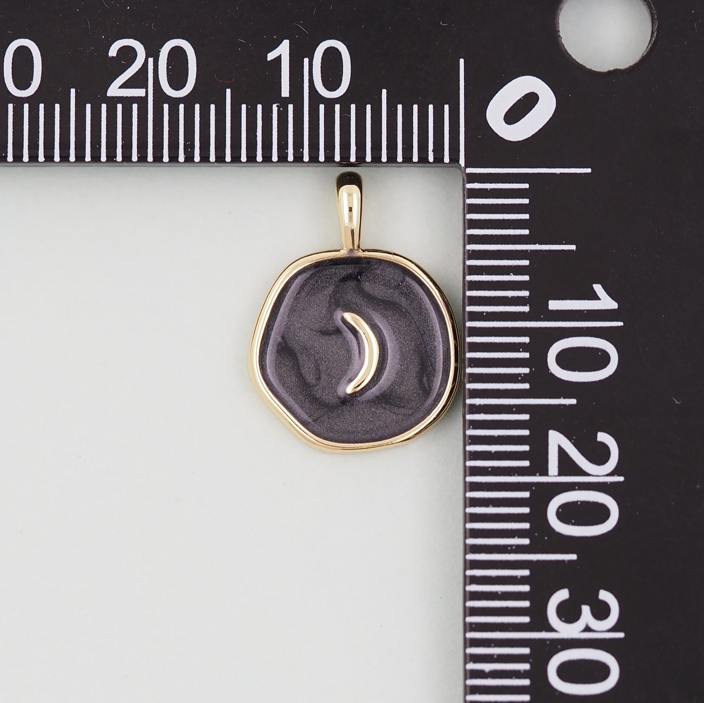 18K Gold Filled Moon Pendant,Enamel Moon Charm Bracelet Necklace for DIY Jewelry Making Supply