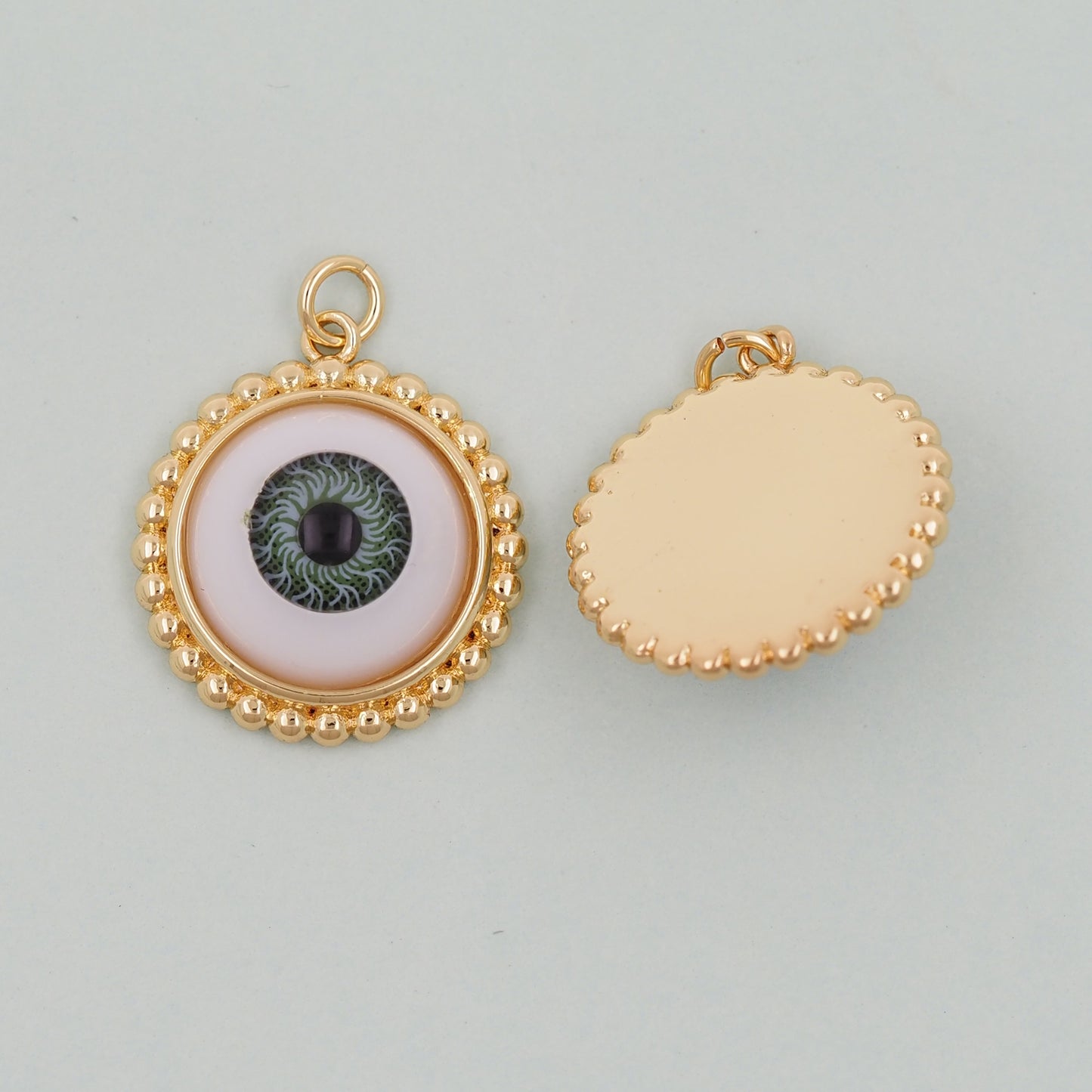 Gold Evil Eye Charms,18K Gold Filled Evil Eye Pendant,Evil Eye Charm Bracelet Necklace for DIY Jewelry Making Supply