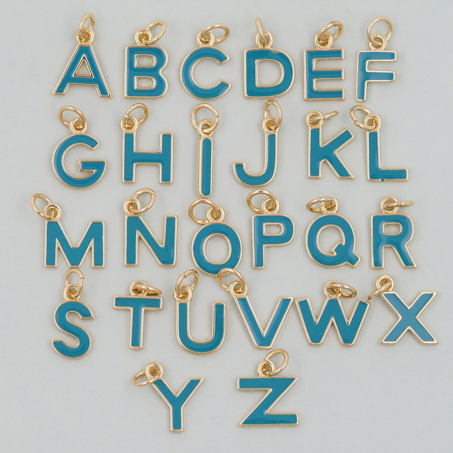 Gold letter Charms,18K Gold Filled letter Pendant,initial Charm Bracelet Necklace for DIY Jewelry Making Supply