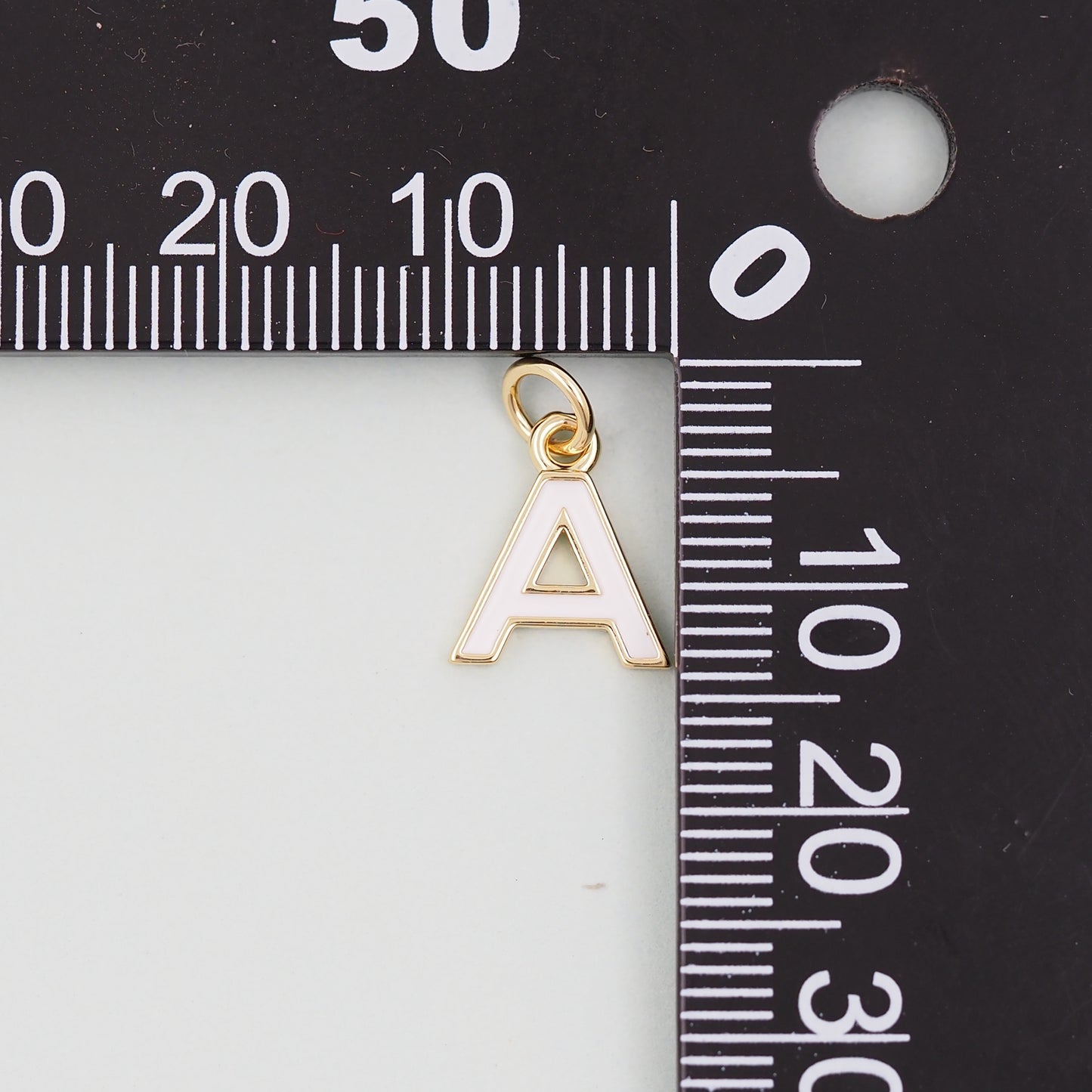 Gold letter Charms,18K Gold Filled letter Pendant,White enamel initial Charm Bracelet Necklace for DIY Jewelry Making Supply