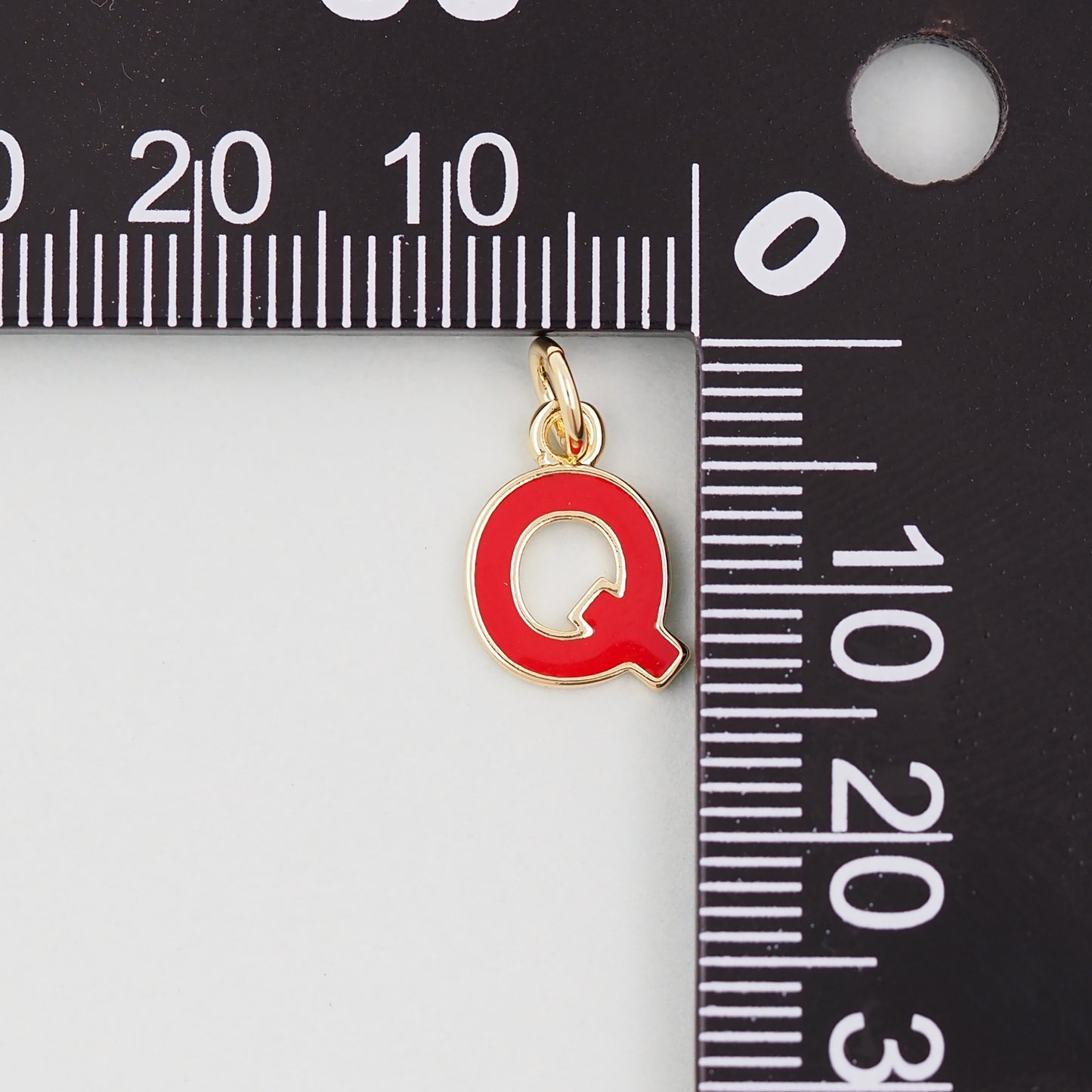 Gold letter Charms,18K Gold Filled letter Pendant,Red enamel initial Charm Bracelet Necklace for DIY Jewelry Making Supply